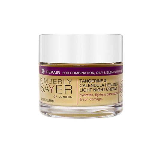 Kimberly Sayer Organic Healing Light Night Cream - Ultra Hydrating Anti-Aging Face Moisturizer for Dry Skin | Perfect for Nighttime Skincare Routine & Post-Treatment Recovery