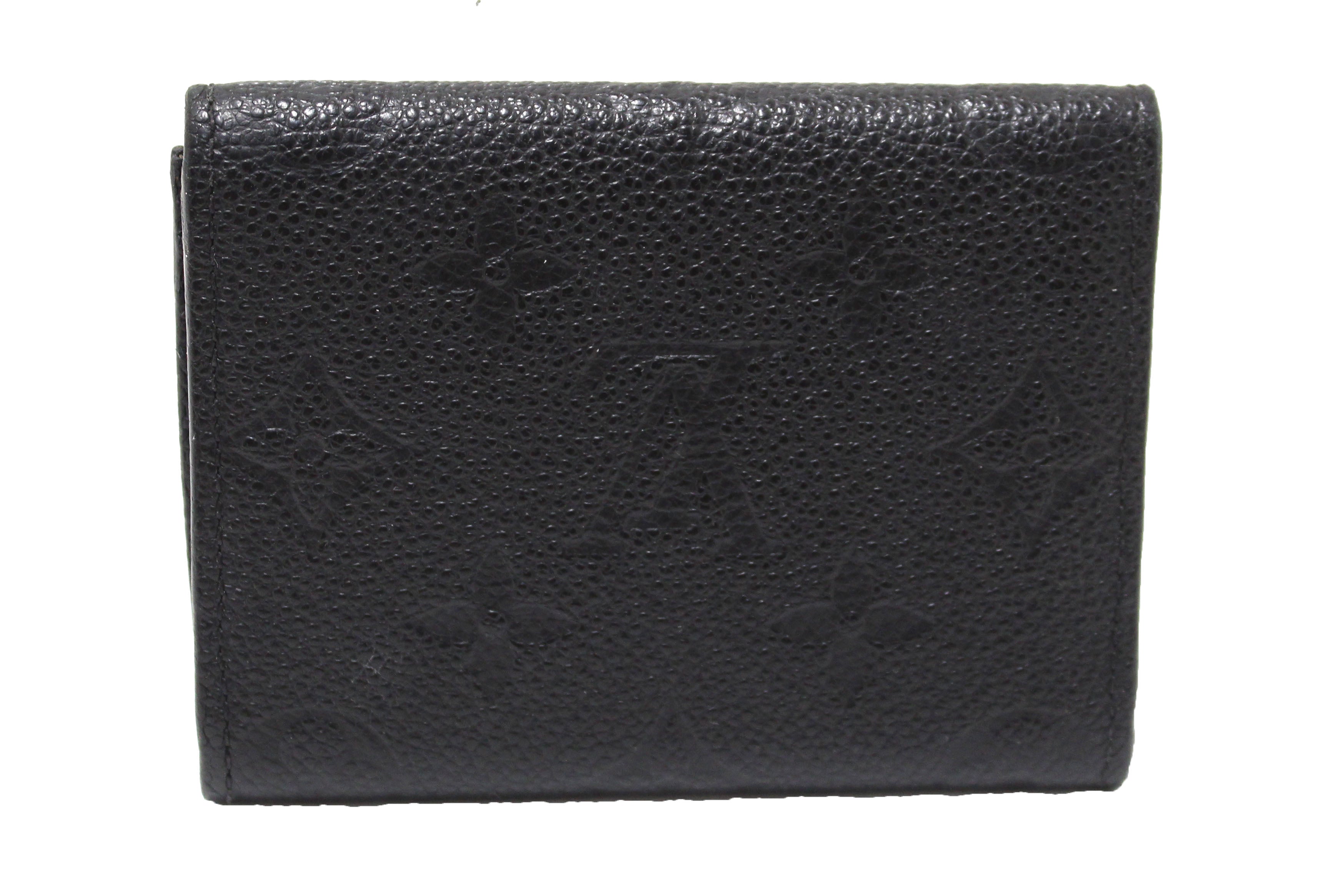 Authentic Louis Vuitton Black Empreinte Monogram Leather Business Card Holder - Luxury Slim Wallet for Men & Women - Perfect for Office, Meetings & Professional Networking
