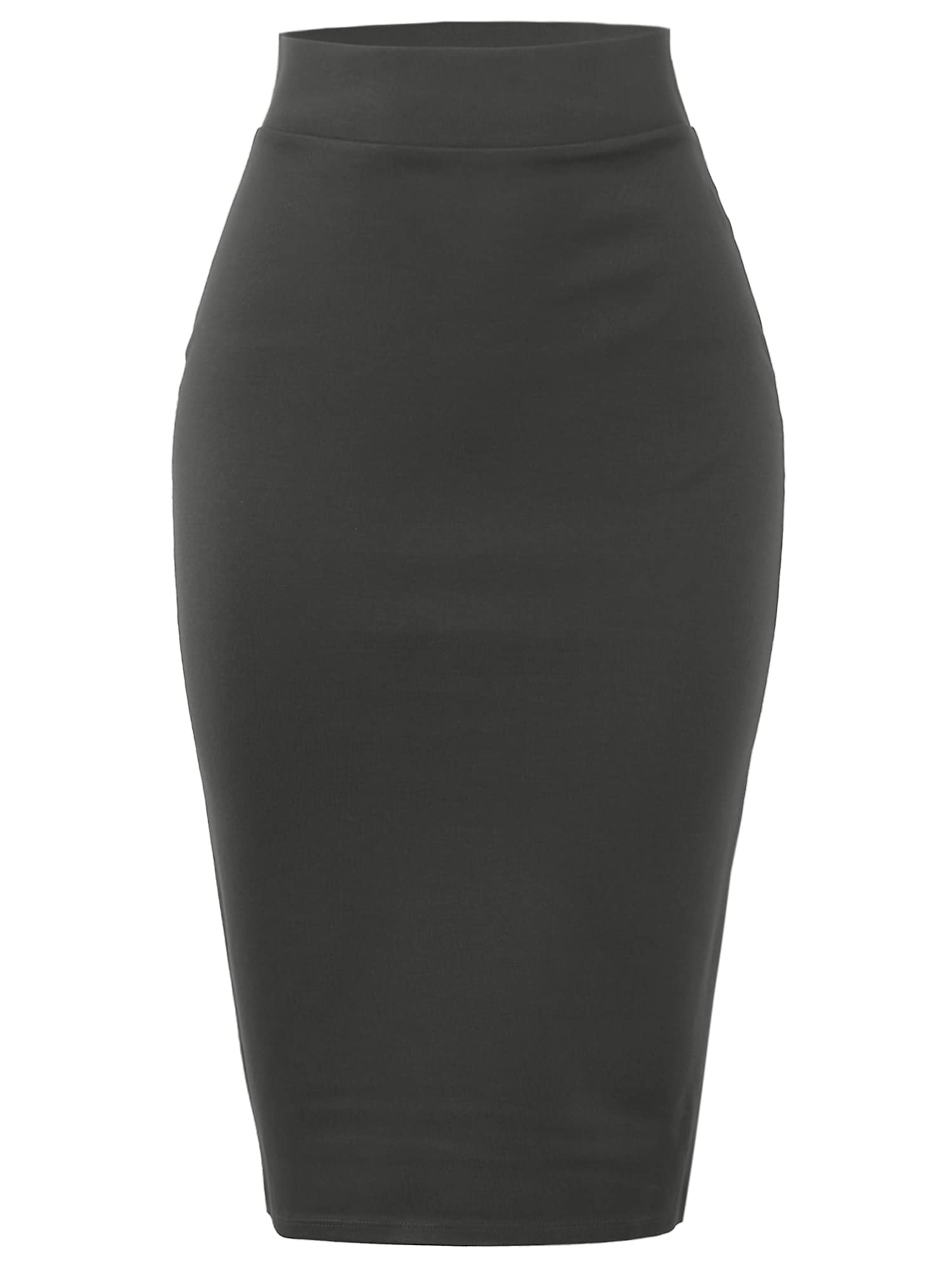 Women's Casual Classic Ponte Knee-Length Pencil Skirt - Comfortable Stretch Office Work Skirt for Business, Travel & Everyday Wear