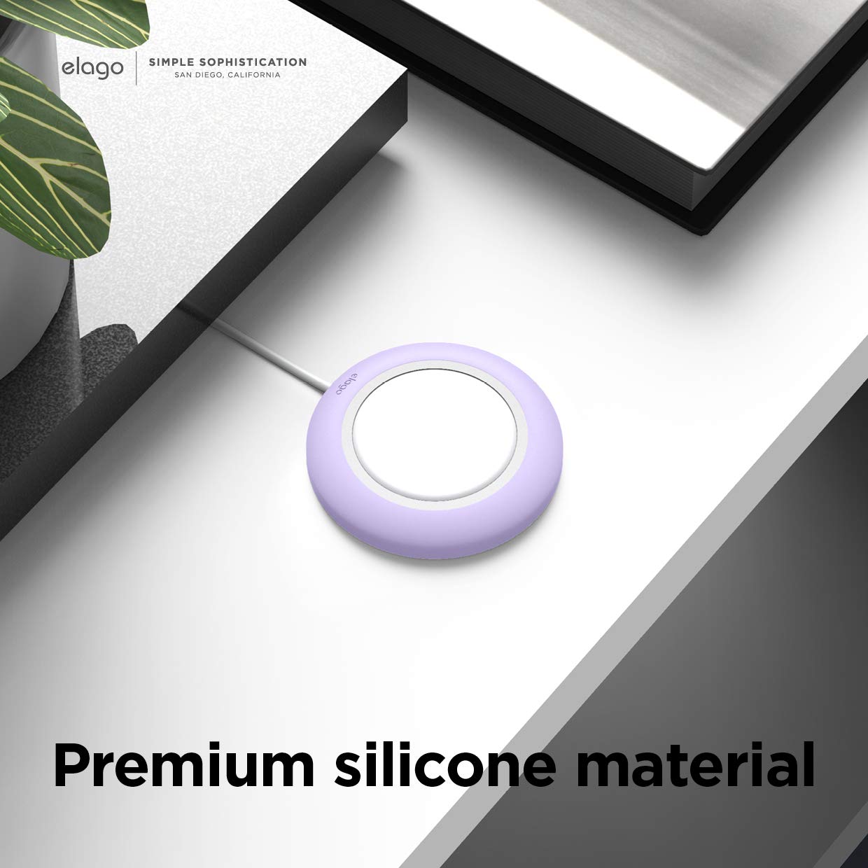 elago MagSafe Charging Pad for iPhone 16/15/14/13/12 & AirPods 3/4/Pro - Magnetic Wireless Charger Stand with Anti-Slip Design (Lavender) | Perfect for Nightstand, Office Desk & Car Dashboard | Magsafe Charger Sold Separately