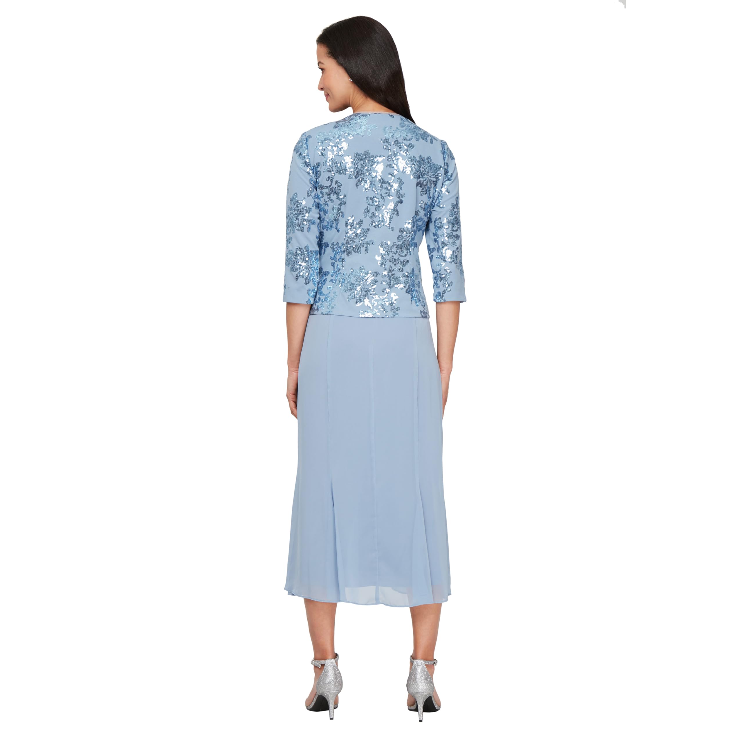 Alex Evenings Women's Tea Length Jacket Dress for Weddings & Formal Events - Petite & Regular Sizes - Elegant Cocktail Party & Evening Occasion Attire