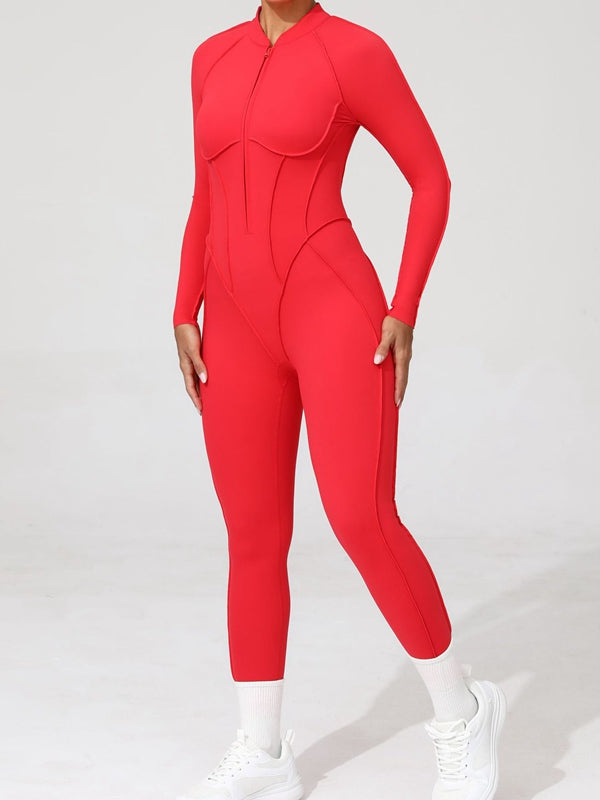 ZASUWA Women's Sexy Backless Zipper Scrunch Bum Jumpsuit - Stretchy Bodycon Romper for Clubwear, Night Out & Date Night
