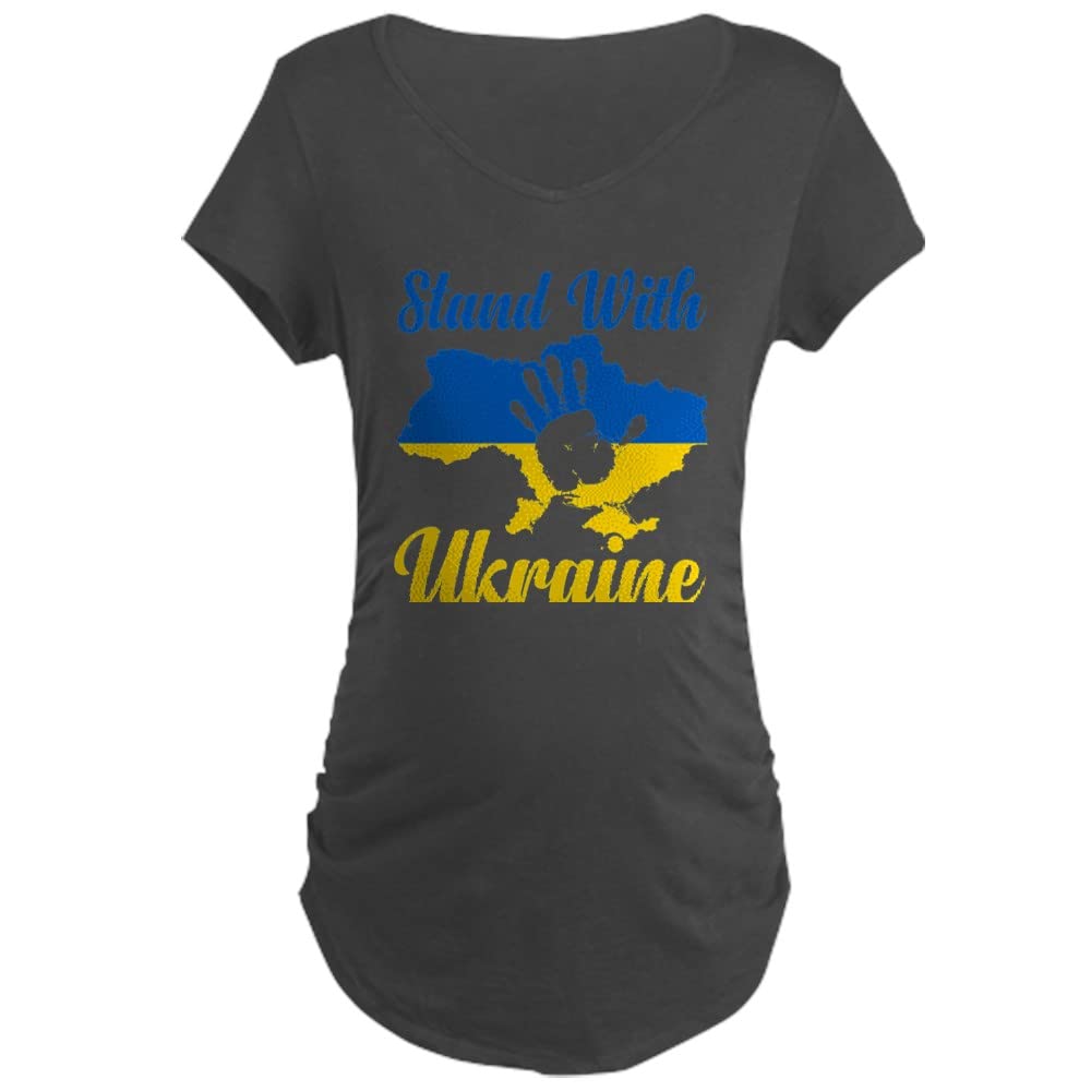 Stand with Ukraine Maternity T-Shirt - Comfortable Pregnancy Tee for Moms - Perfect for Casual Wear, Maternity Photos & Showing Support