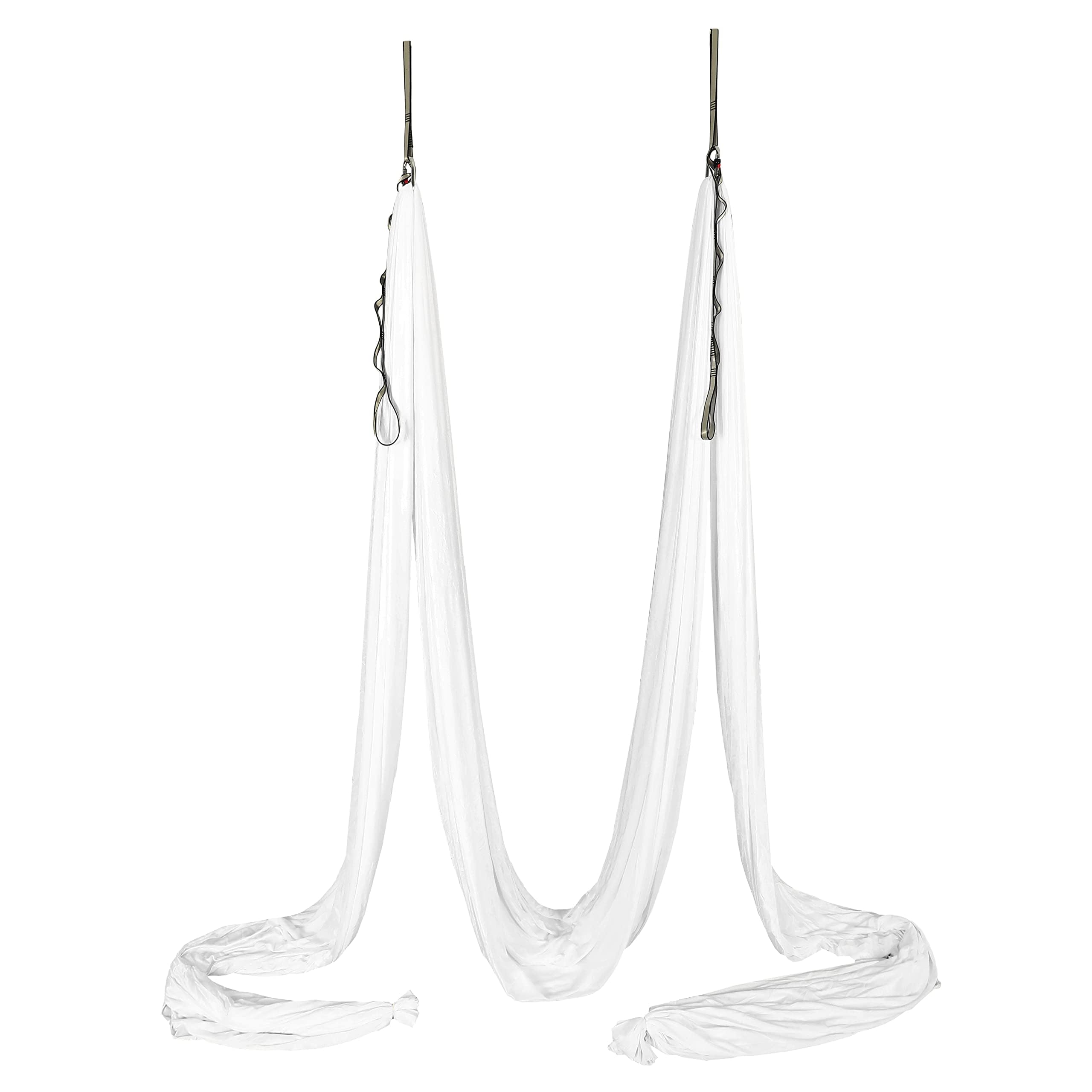 Kojem Aerial Yoga Silk Fabric Swing Kit - 6.6/13.1 Yards White Nylon Fabric for Fitness, Inversions, Flexibility & Core Strength - Perfect for Home Yoga Practice, Dance Training and Aerial Arts Performance