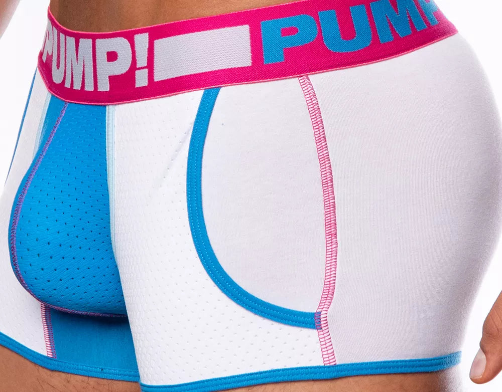 PUMP! Sugar Rush Jogger Boxer - Breathable Mesh Underwear for Men, White - Perfect for Running, Gym Workouts & Everyday Comfort