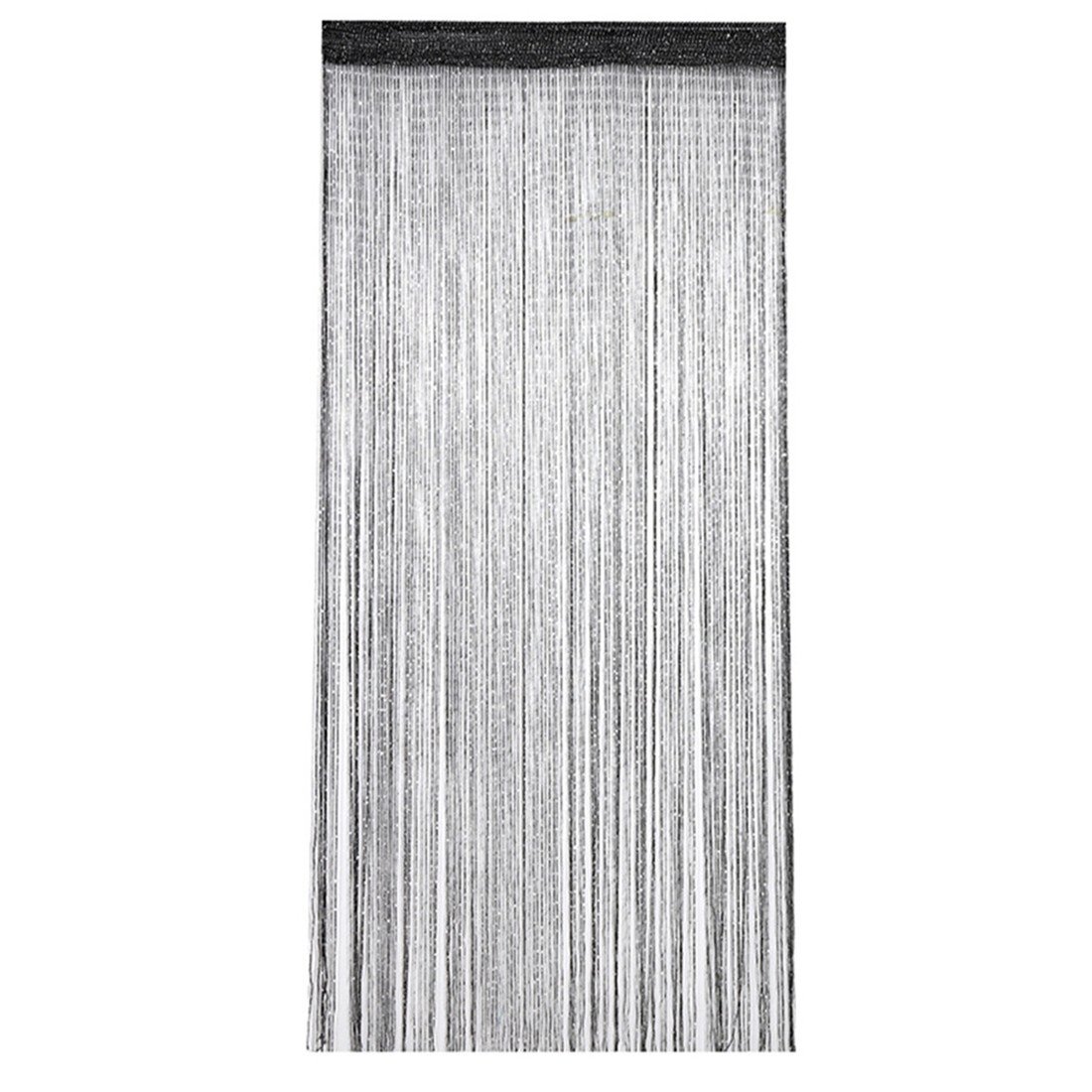Edtoy Decorative Window Fringe Wall Panel Room Divider - 200x95cm Black Tassel Curtain for Bedroom, Living Room & Party Decor