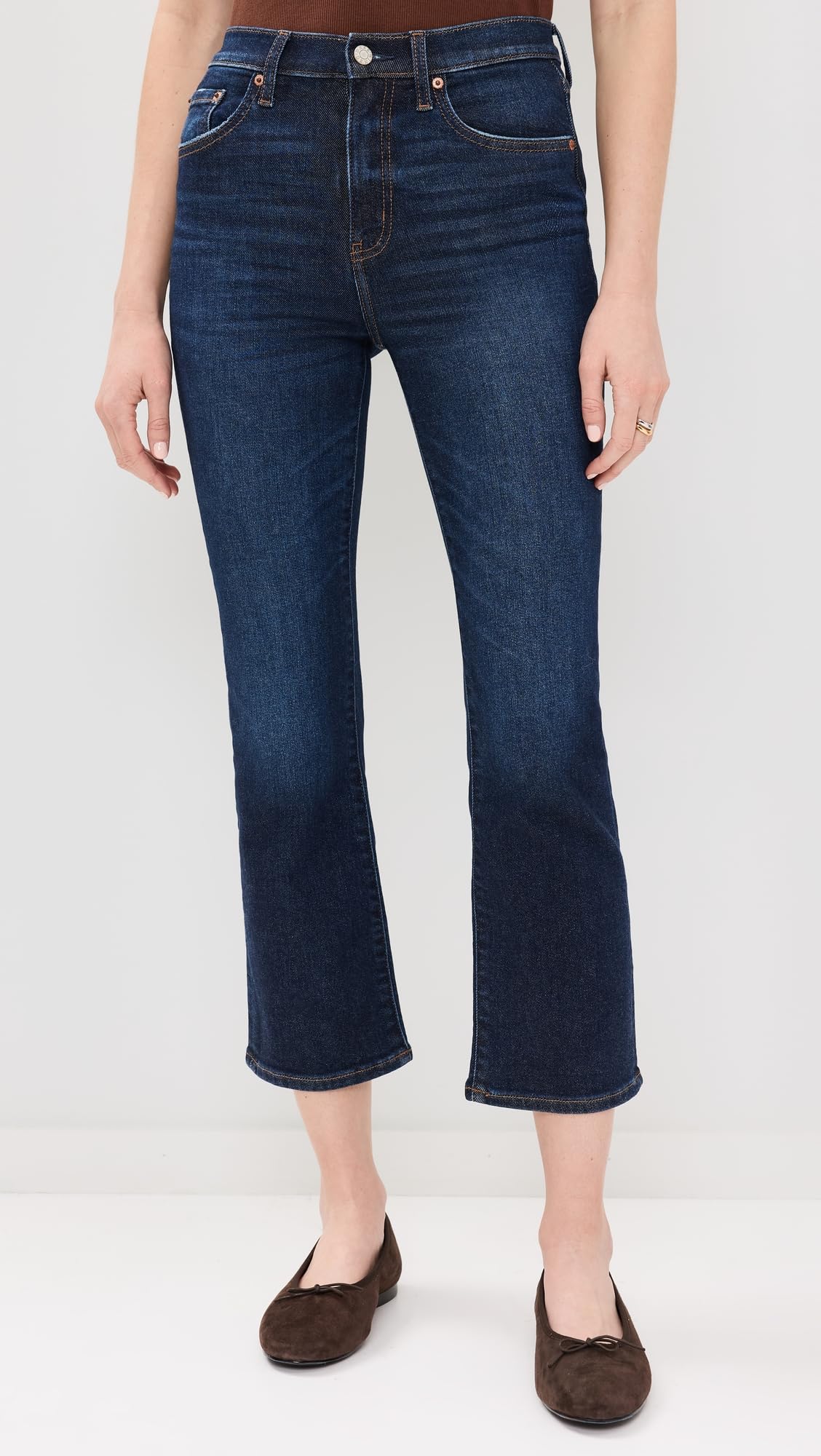 Shy Girl Crop Flare Jeans - High Waisted Bell Bottom Pants for Women | Perfect for Casual Outfits, Date Nights & 70s Retro Style