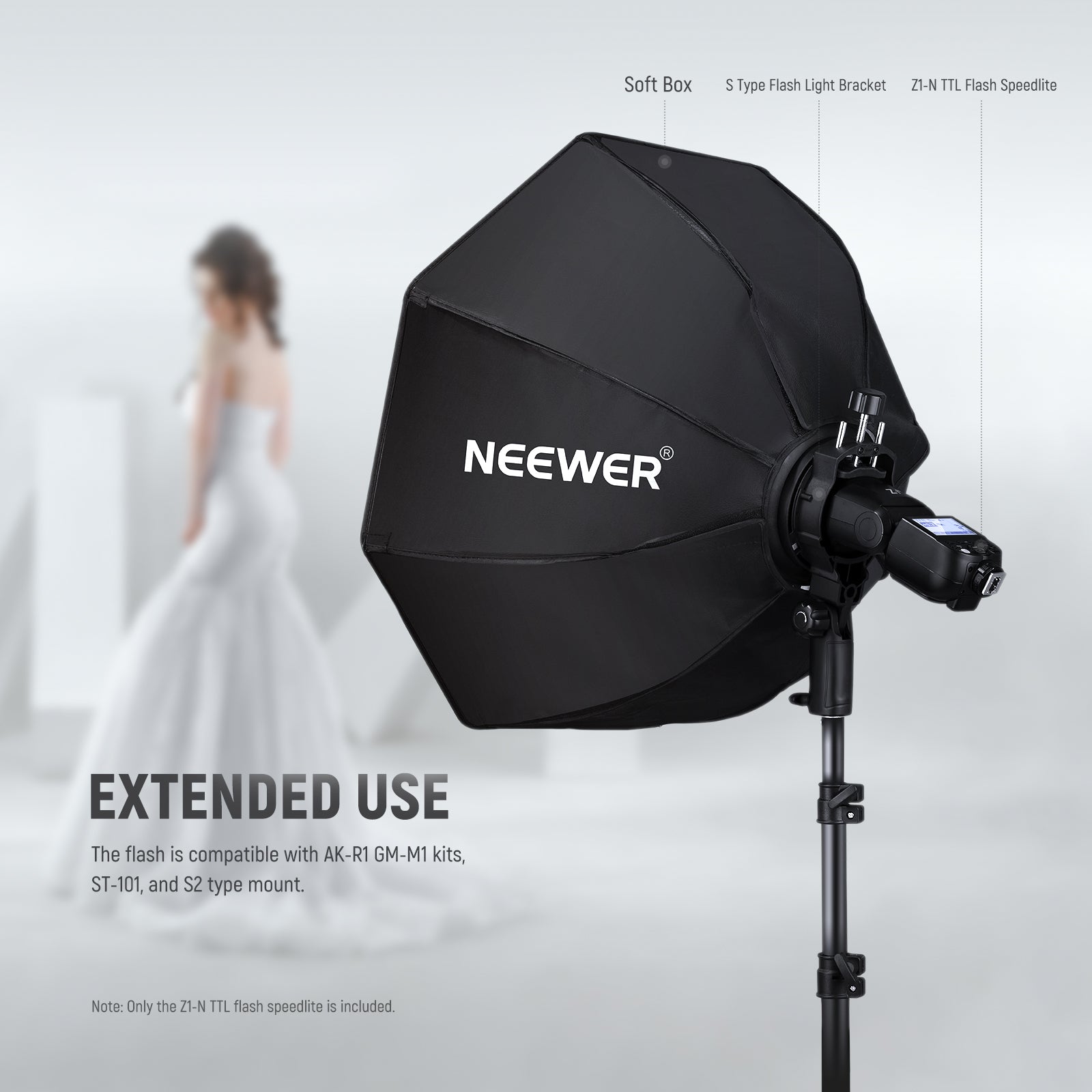 NEEWER Z1 N TTL Round Head Flash Speedlite for Nikon DSLR Cameras - Professional Photography Lighting for Portraits, Events & Studio Shoots