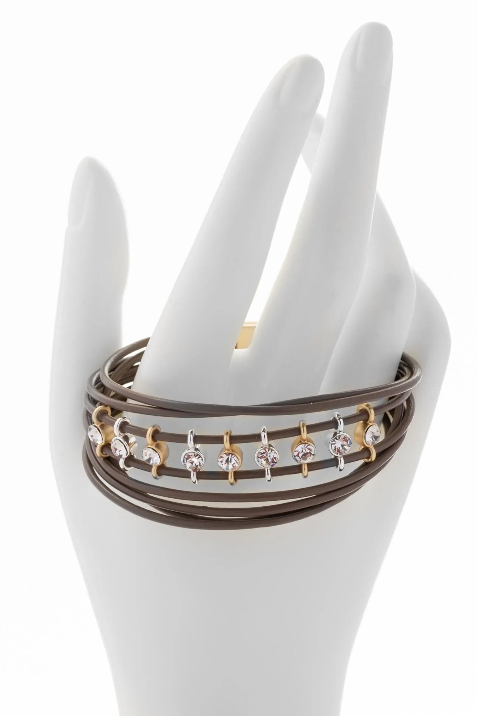 Stylish Jewel Leather Wire Bracelet for Women - Handmade Boho Chic Jewelry - Perfect for Casual Wear, Parties & Gifts
