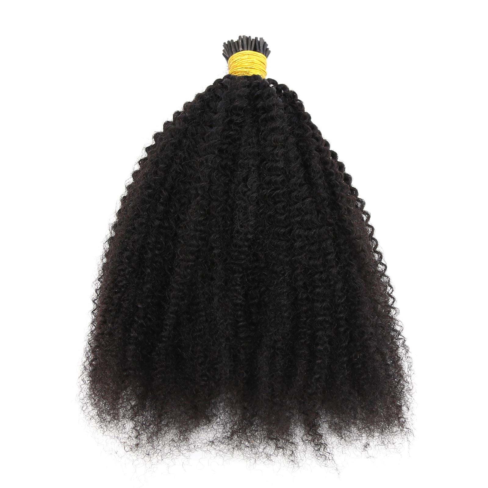 ZigZag Afro Kinky Curly I-Tip Hair Extensions - 100% Brazilian Virgin Human Hair - 1g/Strand 100g Bundle - 4B/4C Texture - Easy Stick Tip (20 Inch) - Perfect for Protective Styles, Braids & Natural Hair Looks