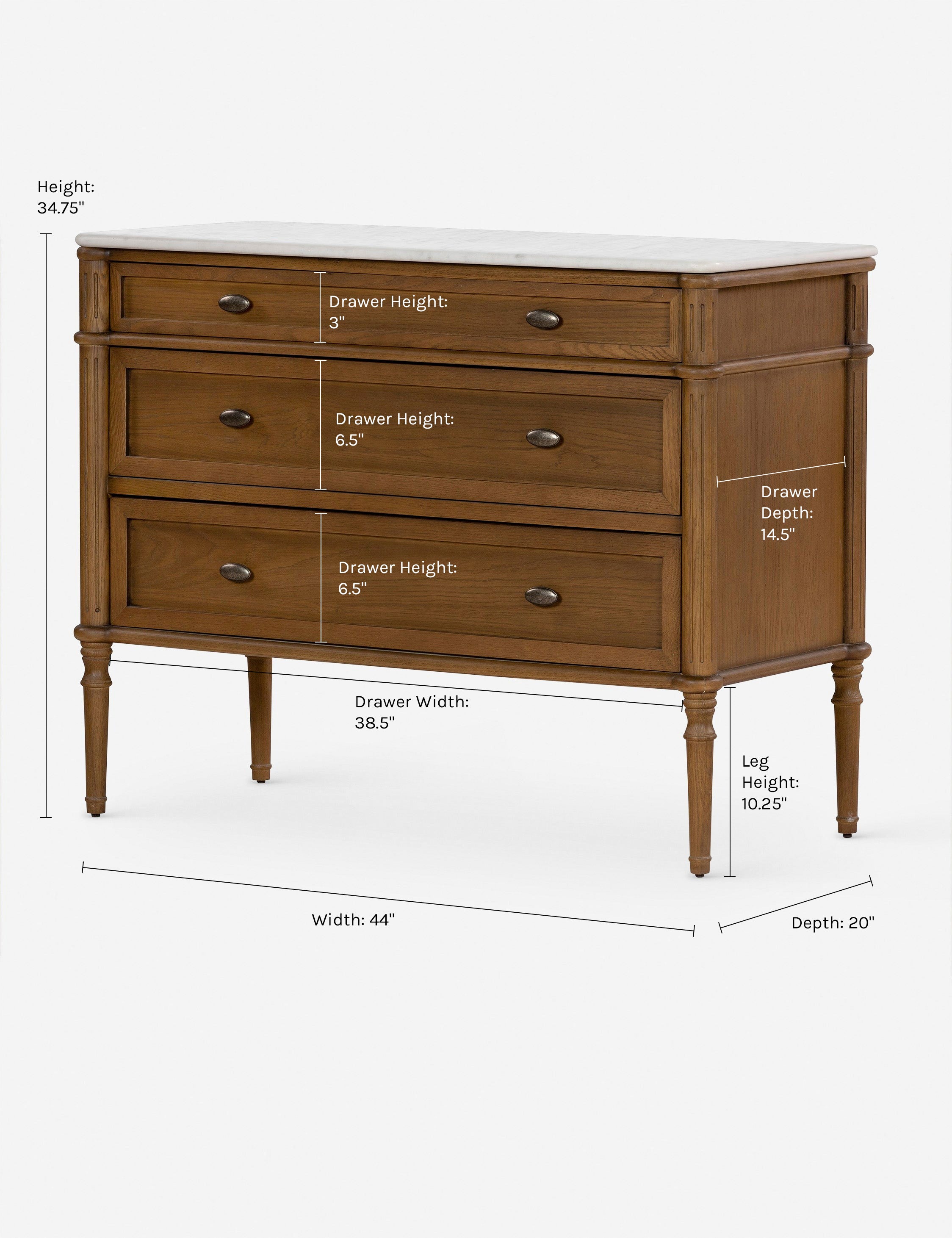 Delancey 3 Drawer Dresser - Modern Wooden Chest of Drawers for Bedroom & Closet Storage | Organize Clothes, Accessories & More