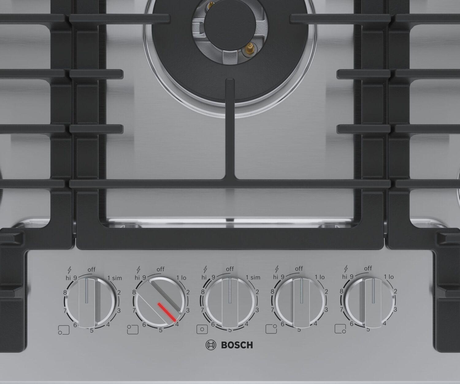 Bosch NGM8058UC 800 Series 30-Inch Stainless Steel Gas Cooktop - Professional Grade for Modern Kitchens, Perfect for Home Chefs & Entertaining