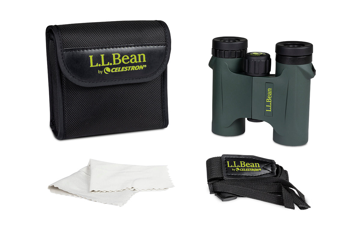 L.L. Bean Discovery 10x25 Compact Binoculars for Adults - Lightweight Green Outdoor Binoculars for Bird Watching, Hiking, Travel & Wildlife Observation