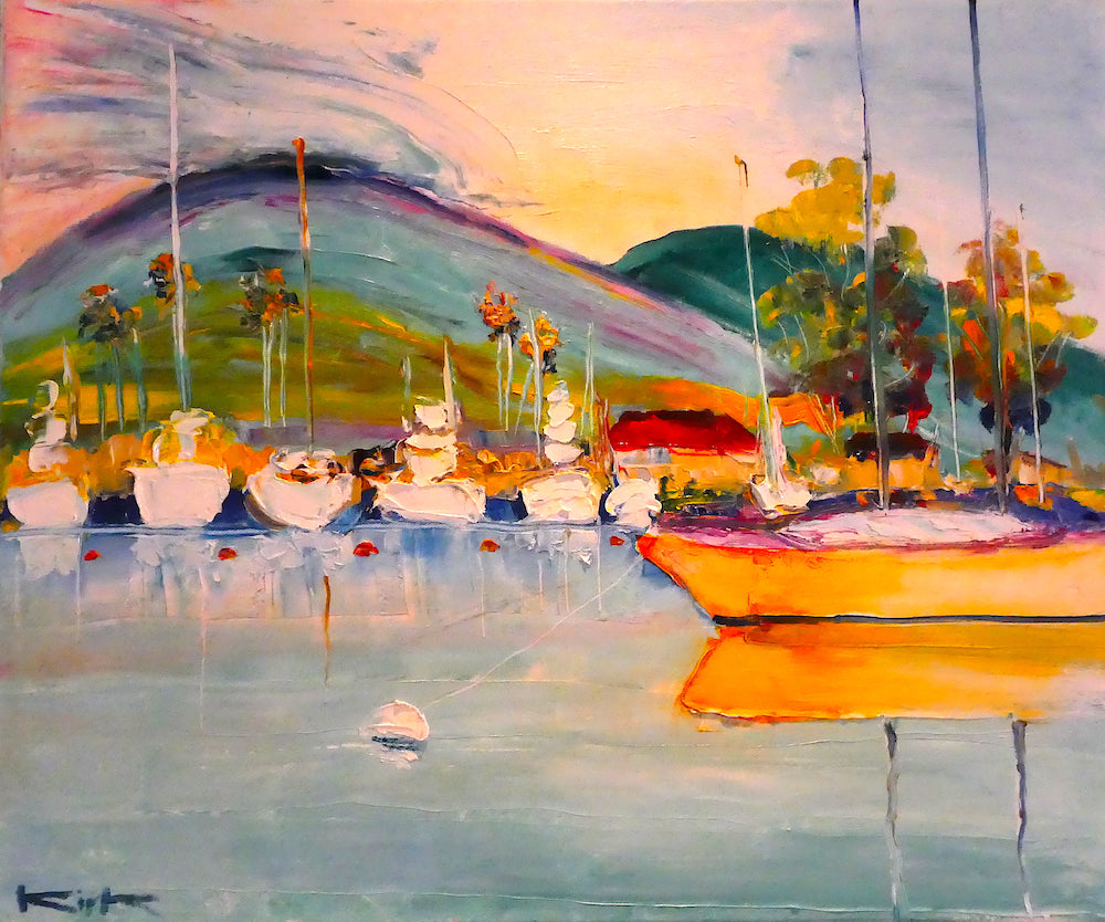Kirk Boes Lahaina Harbor Art Print - Hawaiian Seascape Wall Decor for Living Room, Bedroom & Office