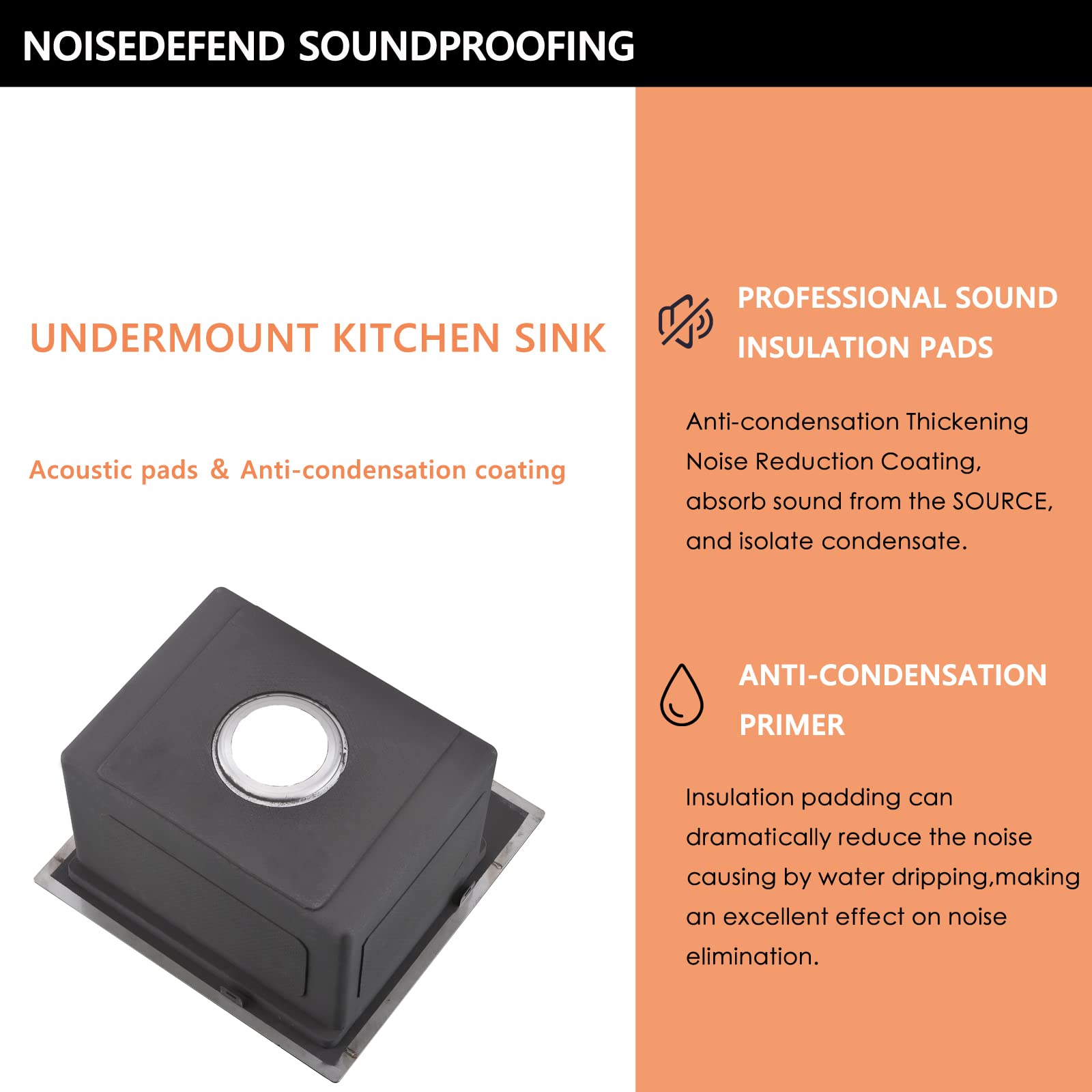 15x15 Inch Drop-in Bar Sink Workstation - 16 Gauge Stainless Steel Single Bowl Small Kitchen Sink with Cutting Board for Outdoor RV, Camper, Tiny House & Home Bar Use