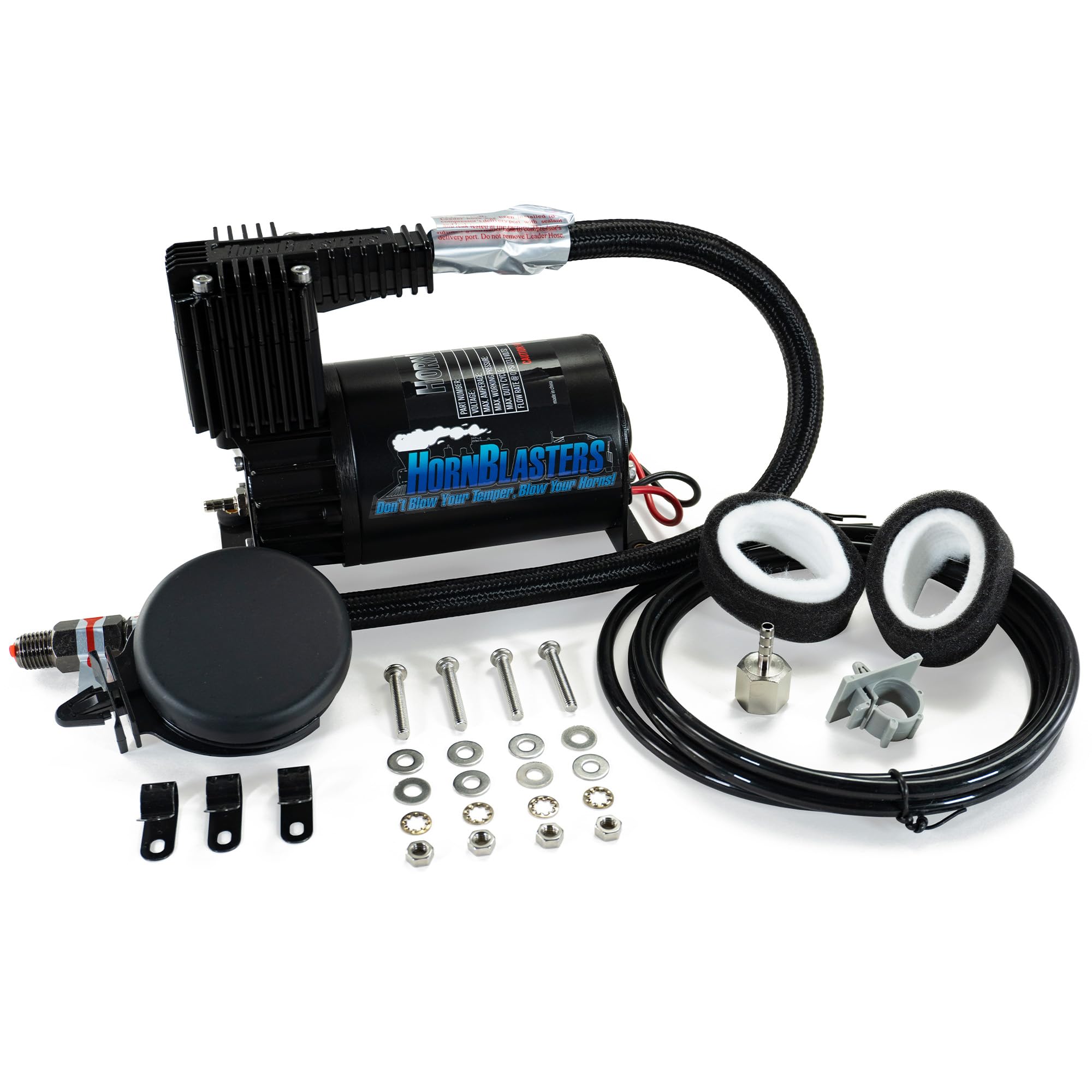 HornBlasters HB-2L High-Powered Air Compressor - 150 PSI Heavy Duty - 18 Amp Motor - Perfect for Truck Horns, Inflating Tires, and Industrial Applications
