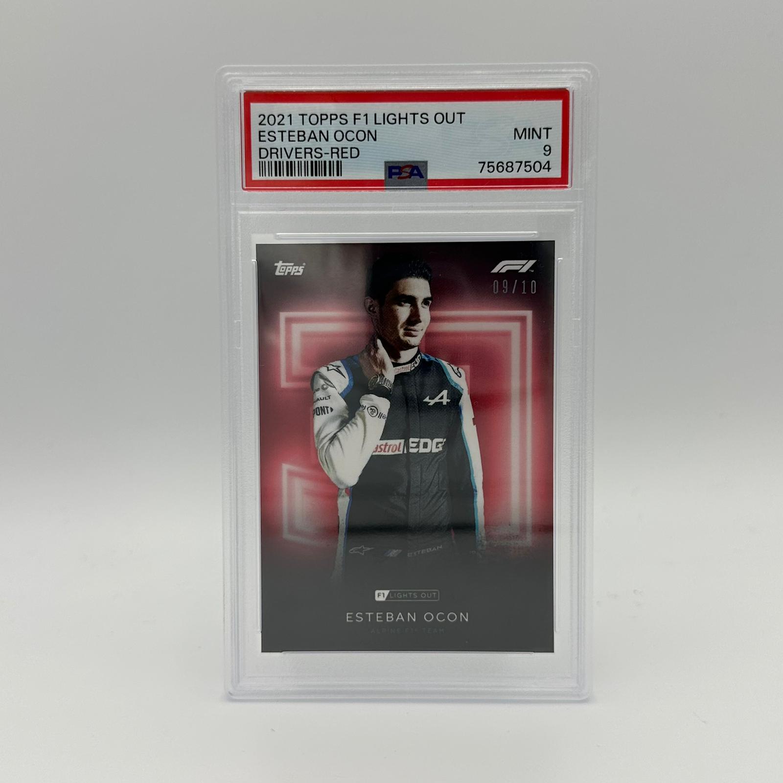 PSA 9 Graded 2009-10 Esteban Ocon Formula 1 Driver Card - Red Parallel Parallel - Perfect for F1 Collectors and Racing Memorabilia Displays