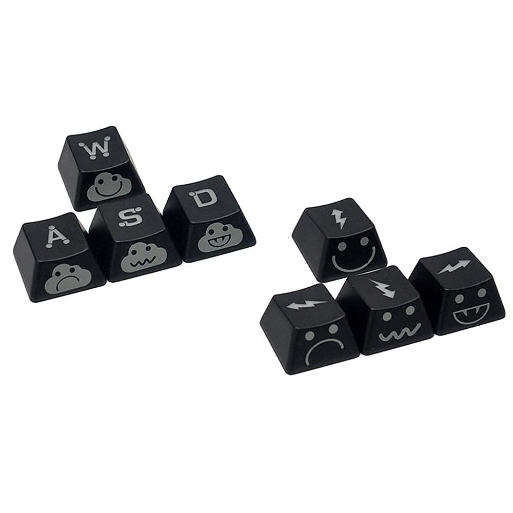 UV Coated WASD Arrow Keycaps - Backlit, Double Shot, OEM Profile for MX Mechanical Keyboards - Perfect for Gaming & Typing
