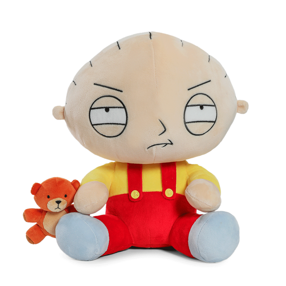 Family Guy Stewie HugMe Plush Doll with Shake Action - Cute Talking Stuffed Toy for Fans, Collectors & Gift Giving | Perfect for Bedroom Decor, TV Watching Companions & Geek Culture Gifts