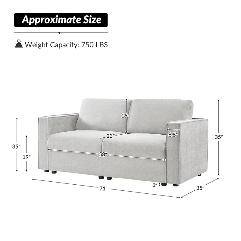 Dilcia 3-Piece Slipcovered Sofa Set - Modern Living Room Furniture with Removable Covers for Easy Cleaning | Perfect for Small Spaces, Apartments & Cozy Home Decor