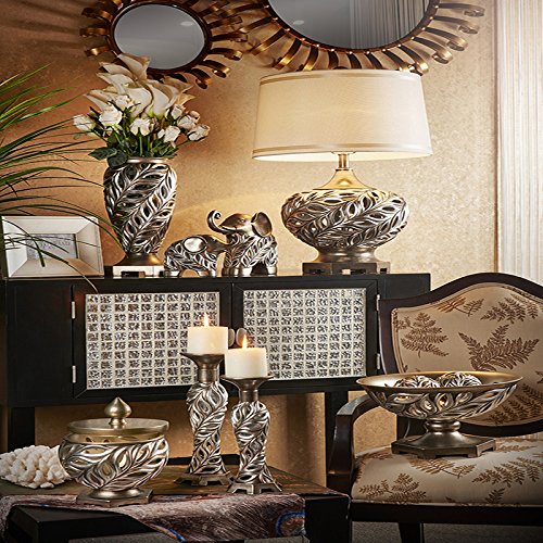 Ore International Kiara Decorative Bowl with Spheres - Silver & Gold Home Decor for Dining Table Centerpiece, Shelf Display, and Gift Giving