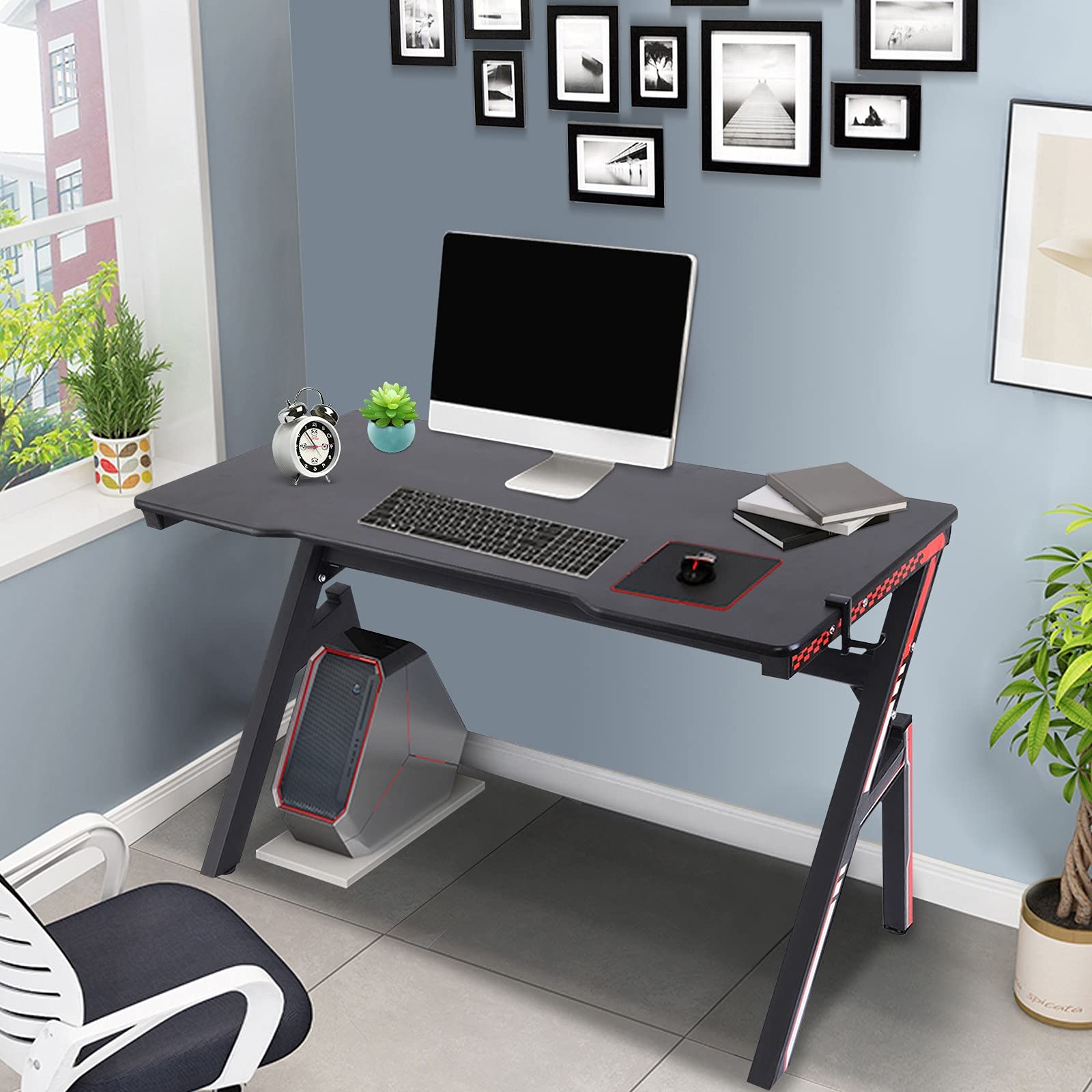 Compact Gaming Table - Easy Assembly, Multi-Purpose Desk for Office, Craft & Home Use | Durable Mechanical Style Design for Gamers & Hobbyists