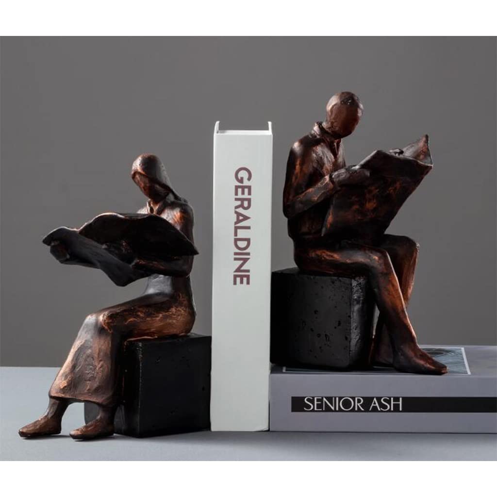 Modern Resin Reading Man & Woman Statue - Home Office & Living Room Decor, Collectible Figurines for Bookshelves, Desks & Tables - Perfect Gift for Book Lovers & Readers (Men's Version) - Ideal for Study Rooms, Libraries & Cozy Reading Nooks