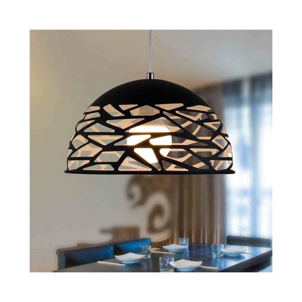 Modern Minimalist Iron Chandelier - Elegant Hollow Design for Restaurant, Living Room, Bar & Internet Cafe - Creative Lighting Fixture for Home and Commercial Spaces