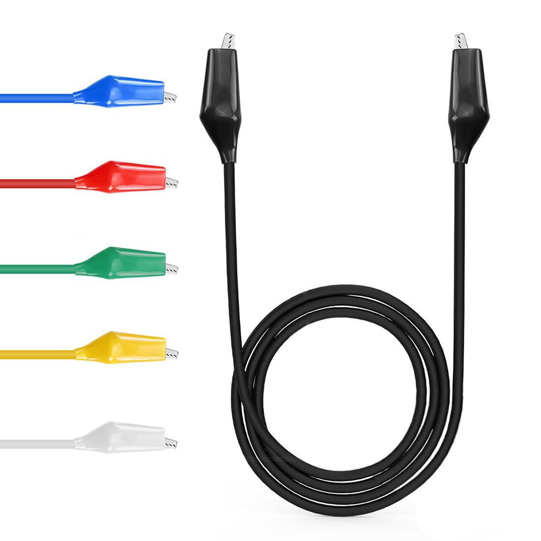 6 PCS Insulated Alligator Clips with Wires - 6 Color Metal Crocodile Clips for Electrical Testing, Circuit Connection, DIY Crafts & Science Experiments - Perfect for Electronics Projects, School Labs & Home Repair