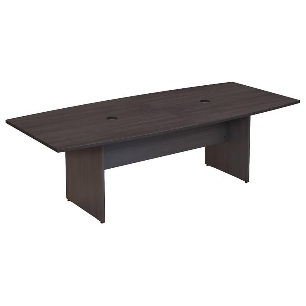Atlin Designs Boat Shaped Conference Table with Solid Wood Base in Storm Gray - Perfect for Modern Office Meetings & Executive Boardrooms
