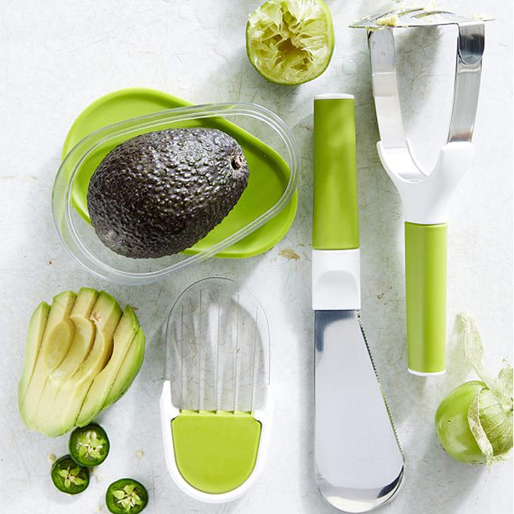 Avocado Saver & Food Storage Container – Freshness Keeper for Fruits & Vegetables | Airtight Kitchen Accessories (Green + Transparent) | Perfect for Meal Prep, Snacks & Fridge Organization