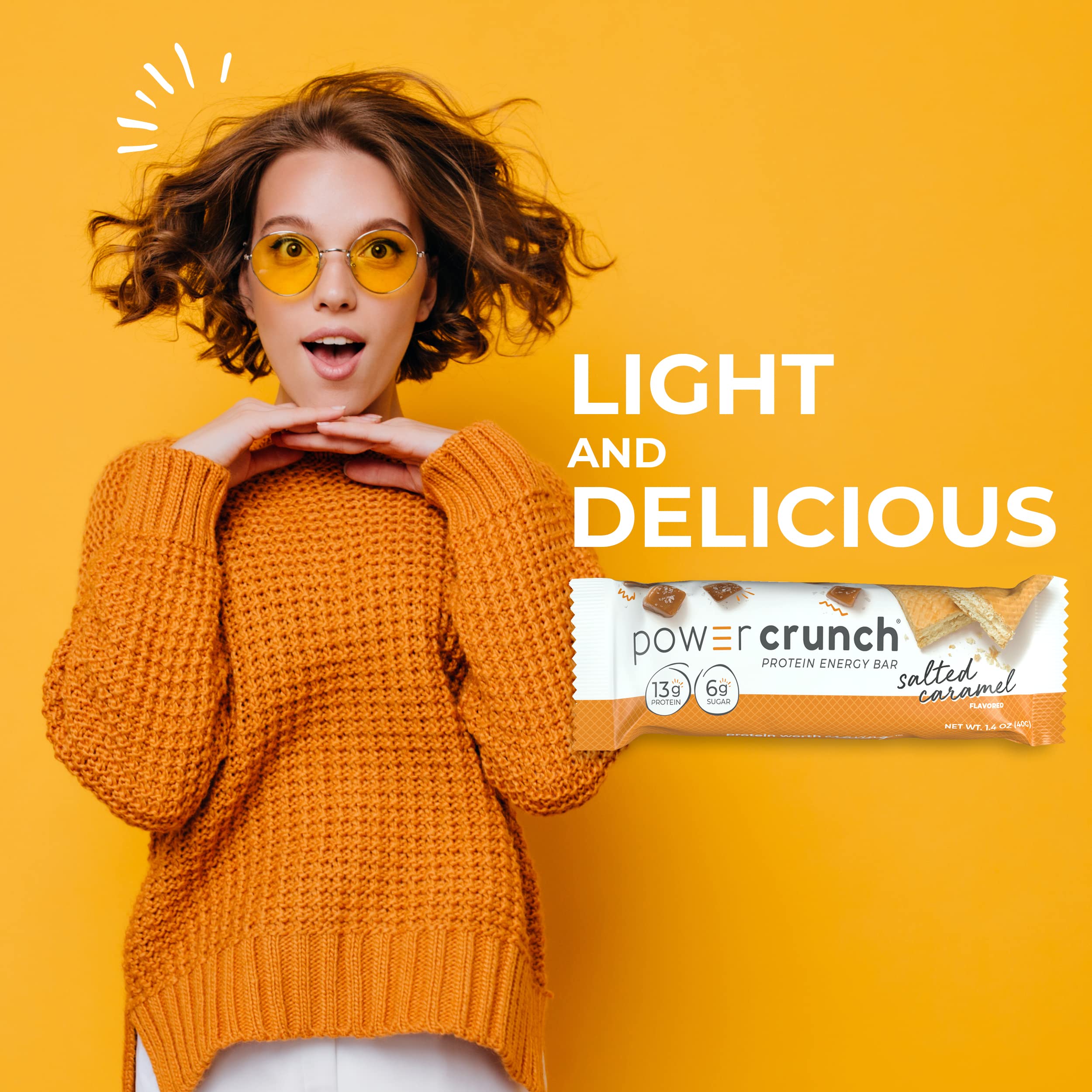Power Crunch Protein Wafer Bars - 12 Pack of 1.4oz High Protein Snacks | Salted Caramel Flavor | Delicious Low Carb Keto-Friendly Energy Bars for Gym, Hiking & On-the-Go Nutrition
