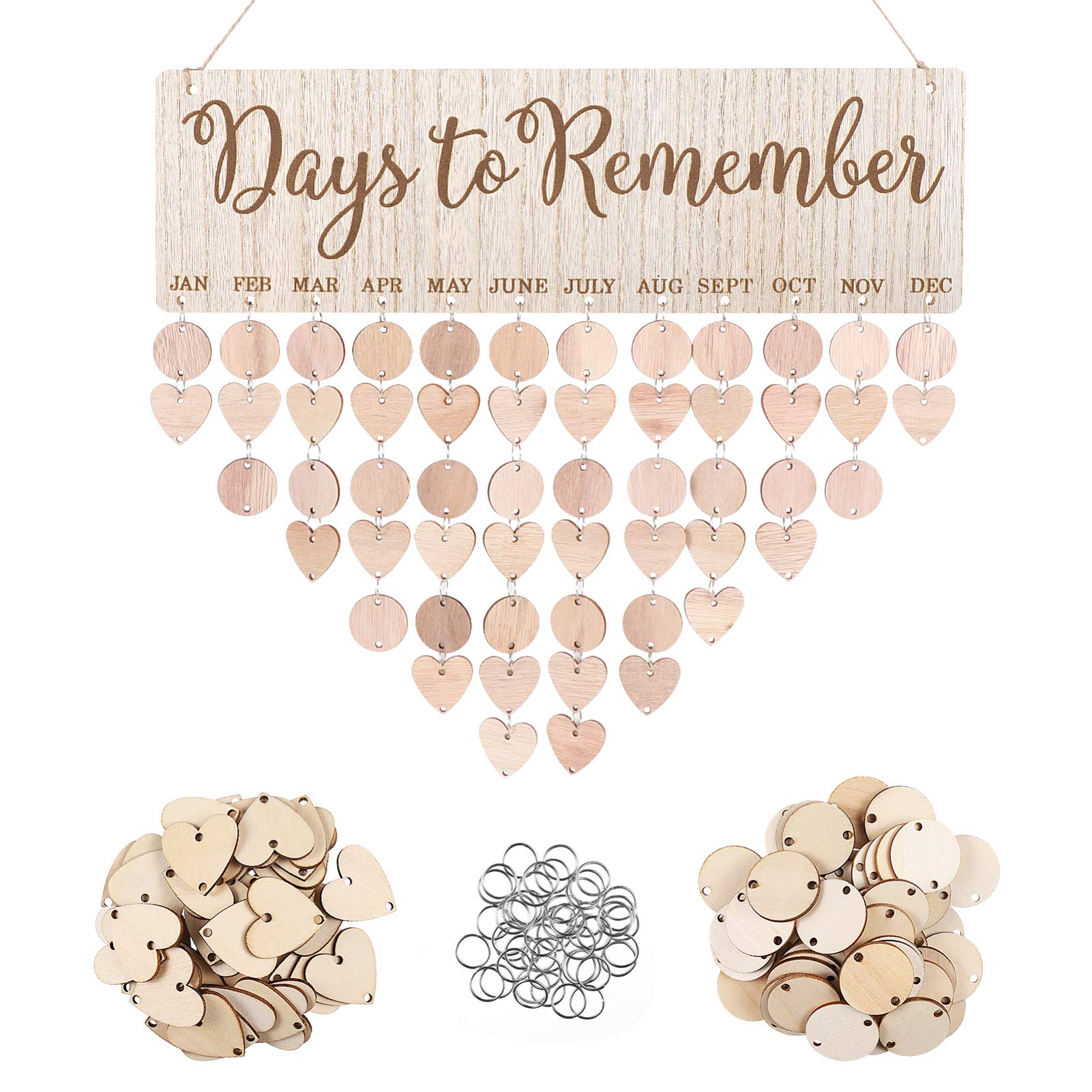 DIY Wooden Birthday Reminder Calendar Board - Handmade Wall Hanging Home Decor Plaque for Birthdays & Special Events | Perfect for Living Room, Bedroom, Office & Gift Giving