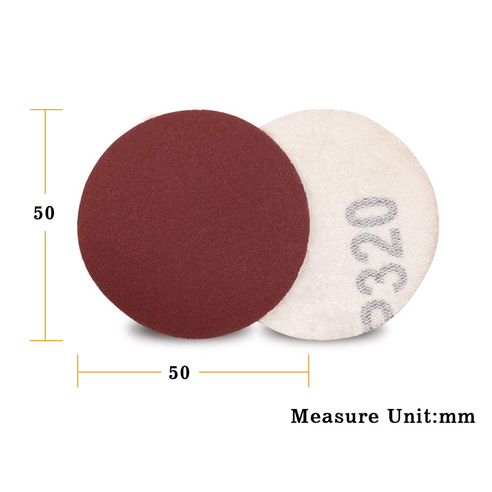 SPEEDWOX 100-Pack 2 Inch 320 Grit Hook and Loop Sanding Discs for Sanders, Drills, Grinders & Rotary Tools - Woodworking, Auto Body Repair & Metal Polishing Accessories