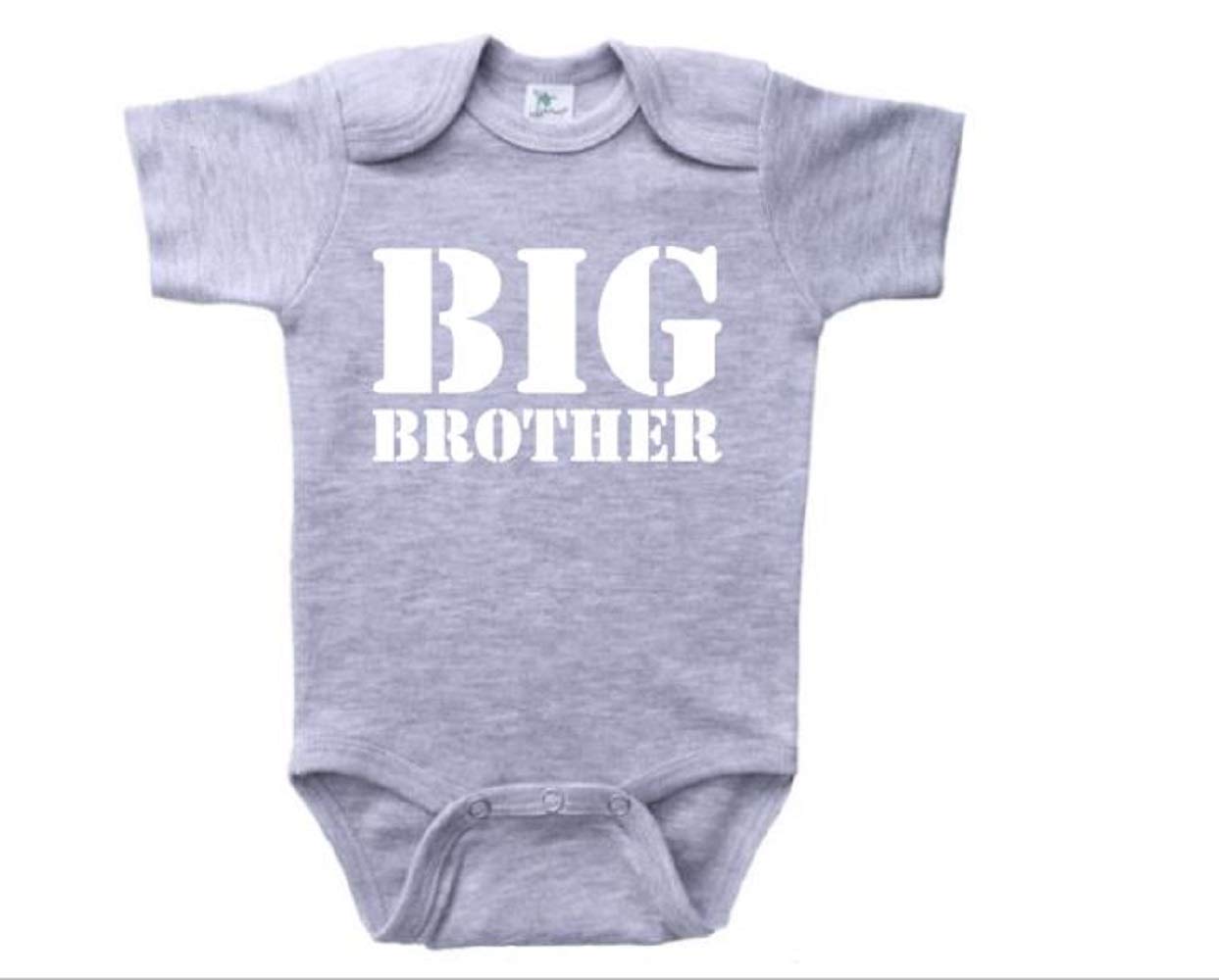 Big Brother Baby Onesie - Cute Pregnancy Announcement Bodysuit with Stencil Font Design for Newborns | Perfect for Sibling Reveal, Baby Shower Gifts & Photo Shoots