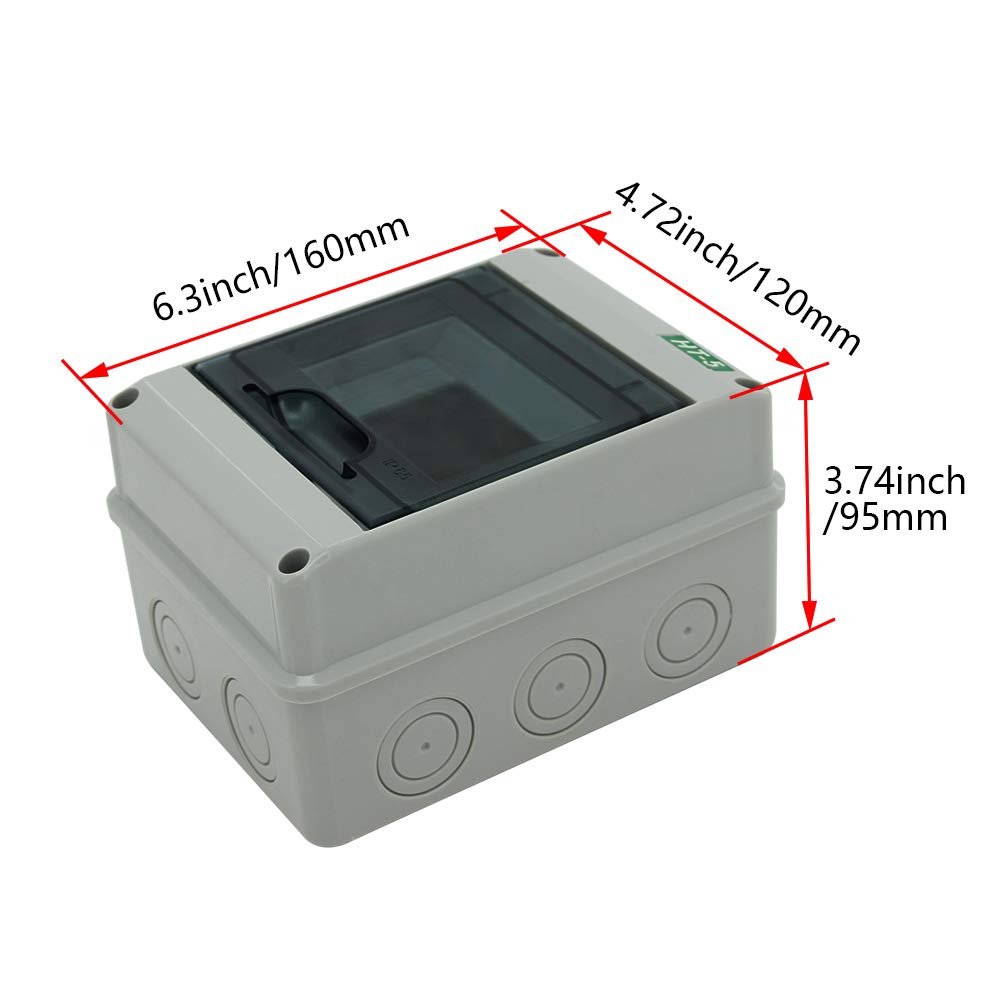 Auniwaig IP65 Transparent ABS Power Distribution Box - 160x120x95mm Wall-Mounted Circuit Breaker Protection Enclosure for Indoor Electrical Wiring | Perfect for Home, Garage & Workshop Electrical Safety