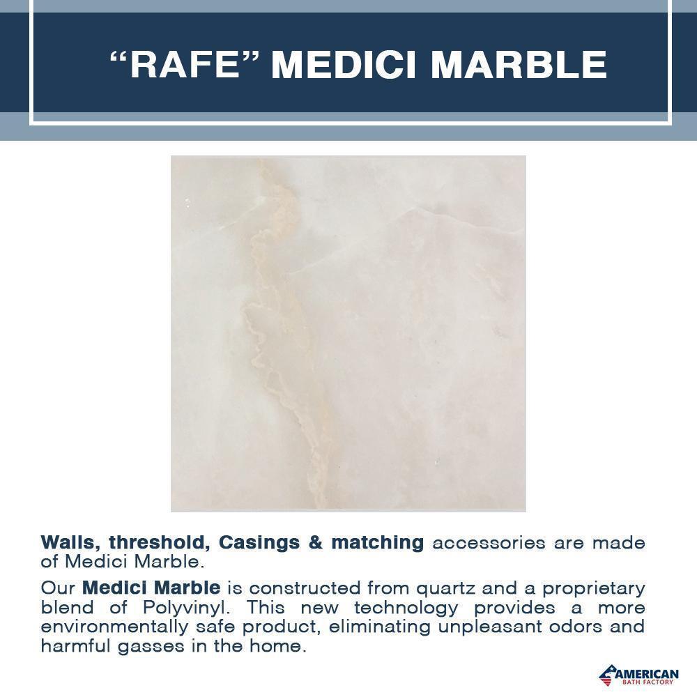 Rafe Marble Classic Neo Frameless Shower Enclosure Kit - Waterproof Bathroom Upgrade for Modern Homes, Spa-Like Shower Experience