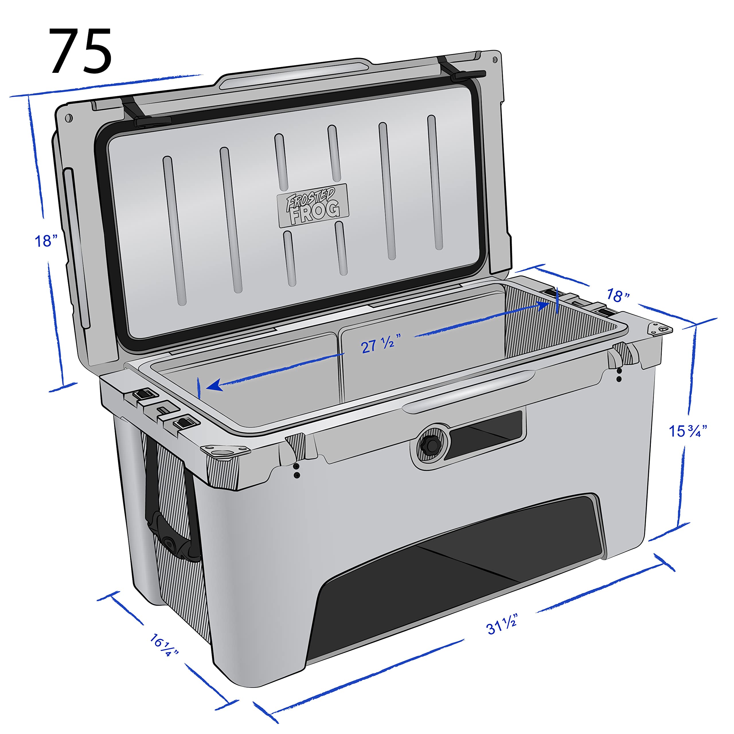 75 Quart Camo Ice Chest - Heavy Duty High Performance Roto-Molded Commercial Cooler with Superior Insulation | Perfect for Camping, Hunting, Beach Trips & Outdoor Adventures