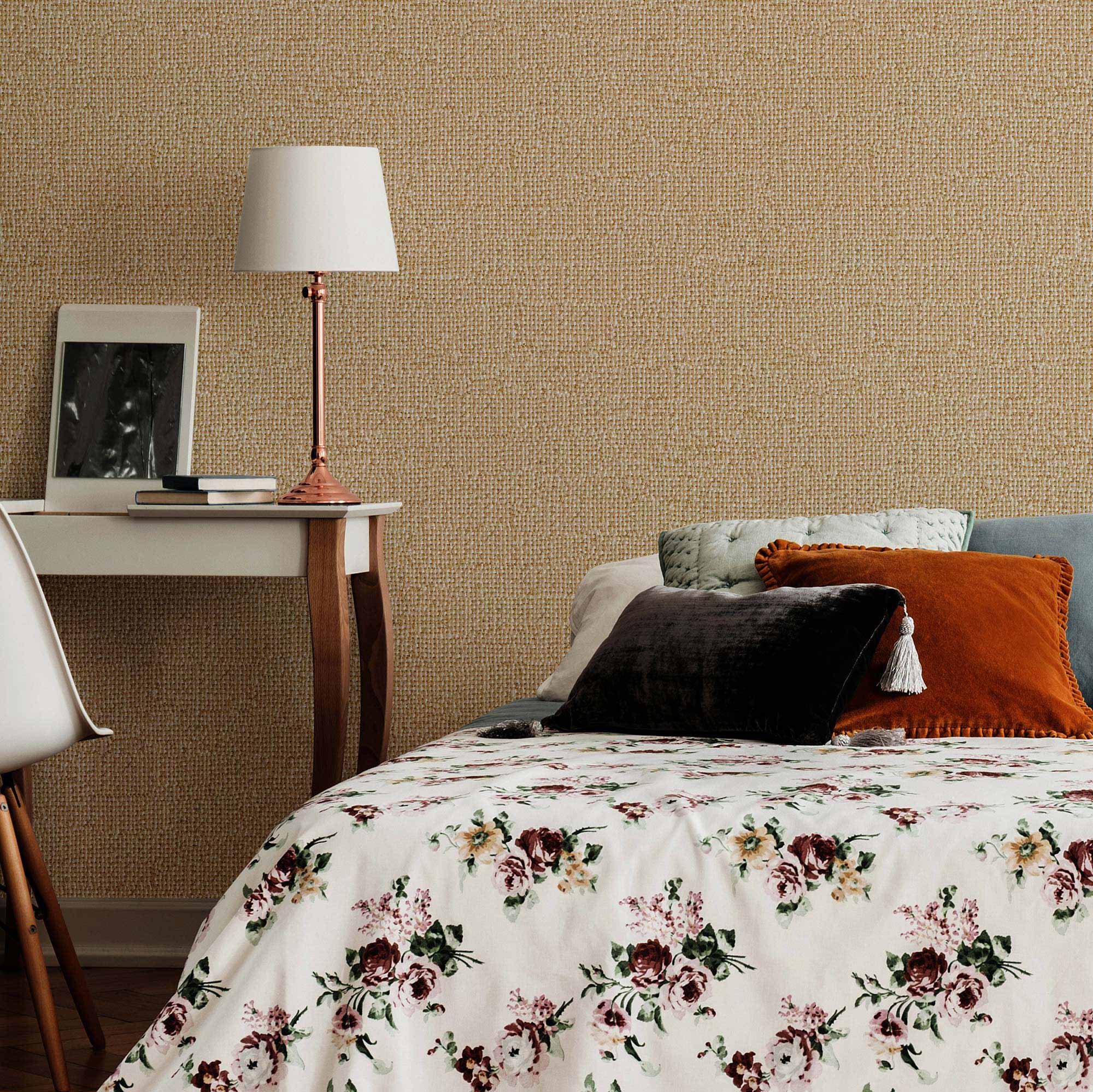 Brown Burlap Peel and Stick Removable Wallpaper - Self-Adhesive Decorative Wall Covering for Home, Office & Nursery - Easy to Install & Remove - Perfect for Accent Walls, DIY Projects & Room Makeovers