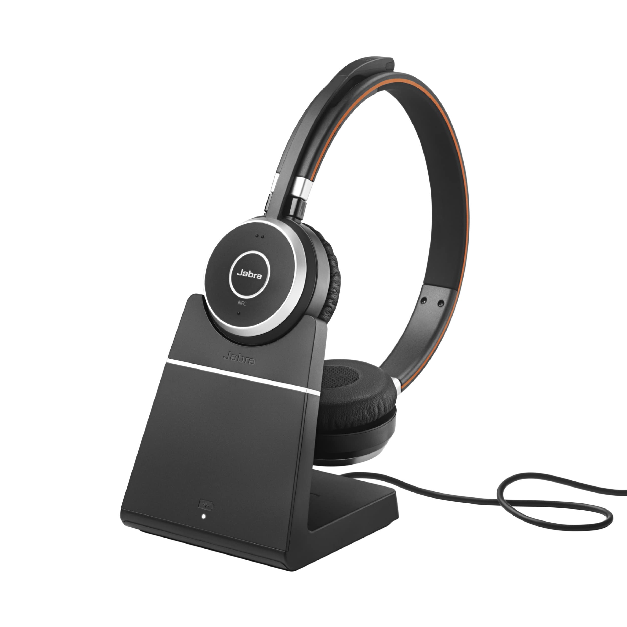 Jabra Evolve 65 SE Link380a UC Stereo Bluetooth Headset with Active Noise Cancelling Mic, 14H Battery & Dual Connectivity - Wireless Headphones for Office, Remote Work, Call Centers & Online Meetings - Black