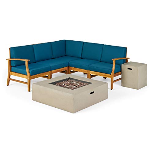 Teak + Blue + Light Gray