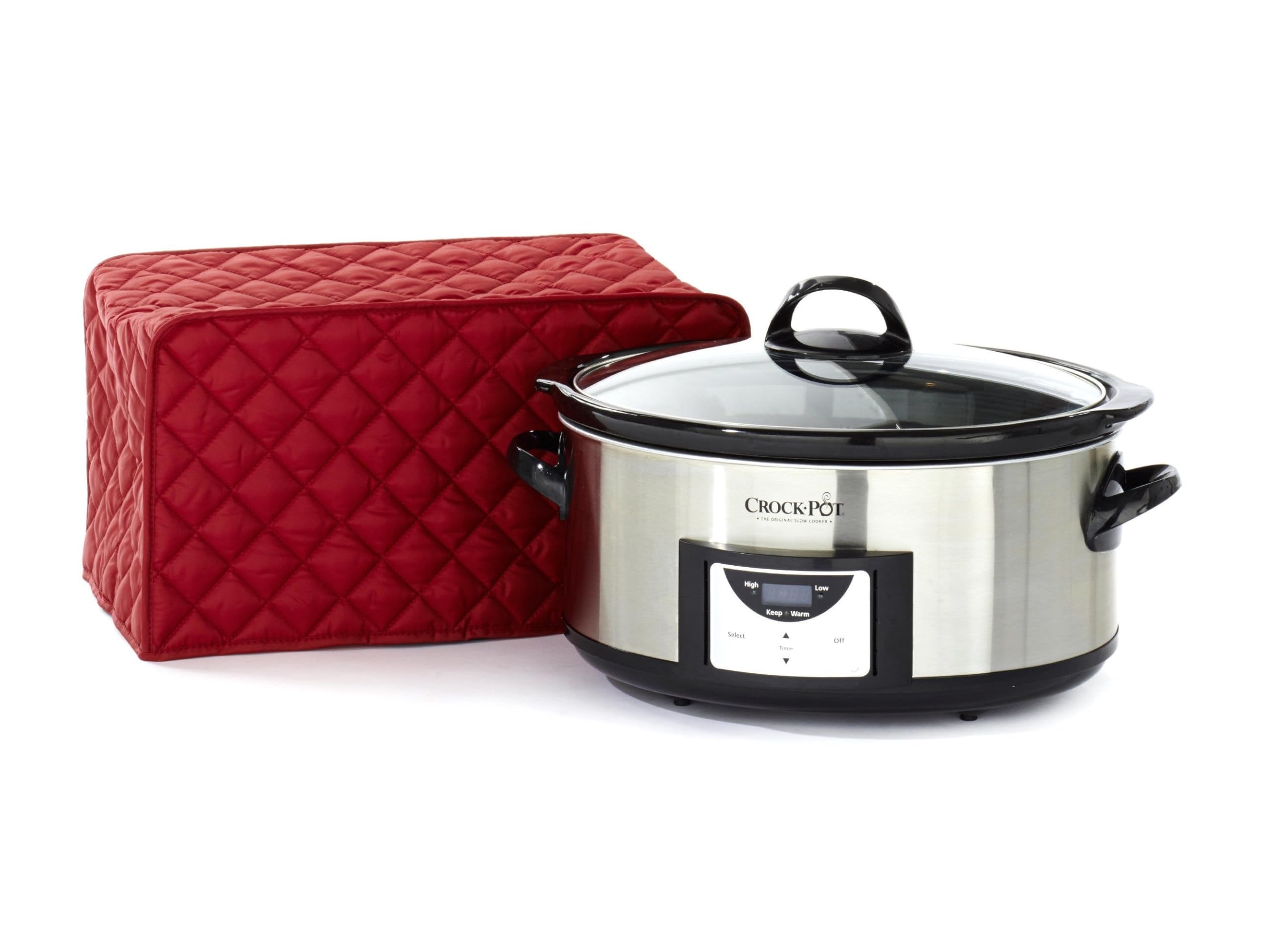 Slow Cooker Cover - Dust Protection & Stain Resistant Appliance Cover - Washable Keepsake for Kitchen - Red (Perfect for Home, Party & Holiday Cooking)
