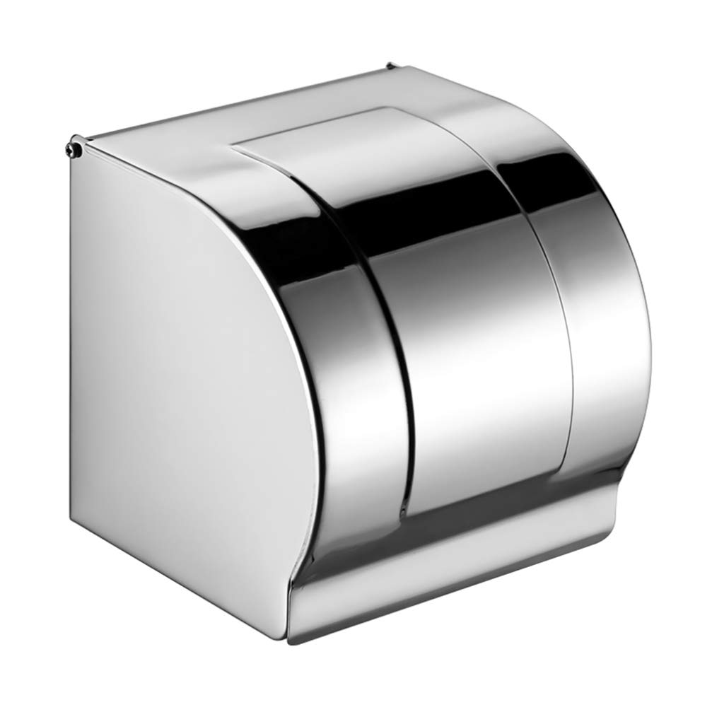 Hemoton 1-Pack Wall Mount Paper Towel Holder - No Drill Bathroom Tissue Roll Stand with Strong Adhesive for Kitchen, Bathroom & Office - Space Saving Toilet Paper Storage Solution