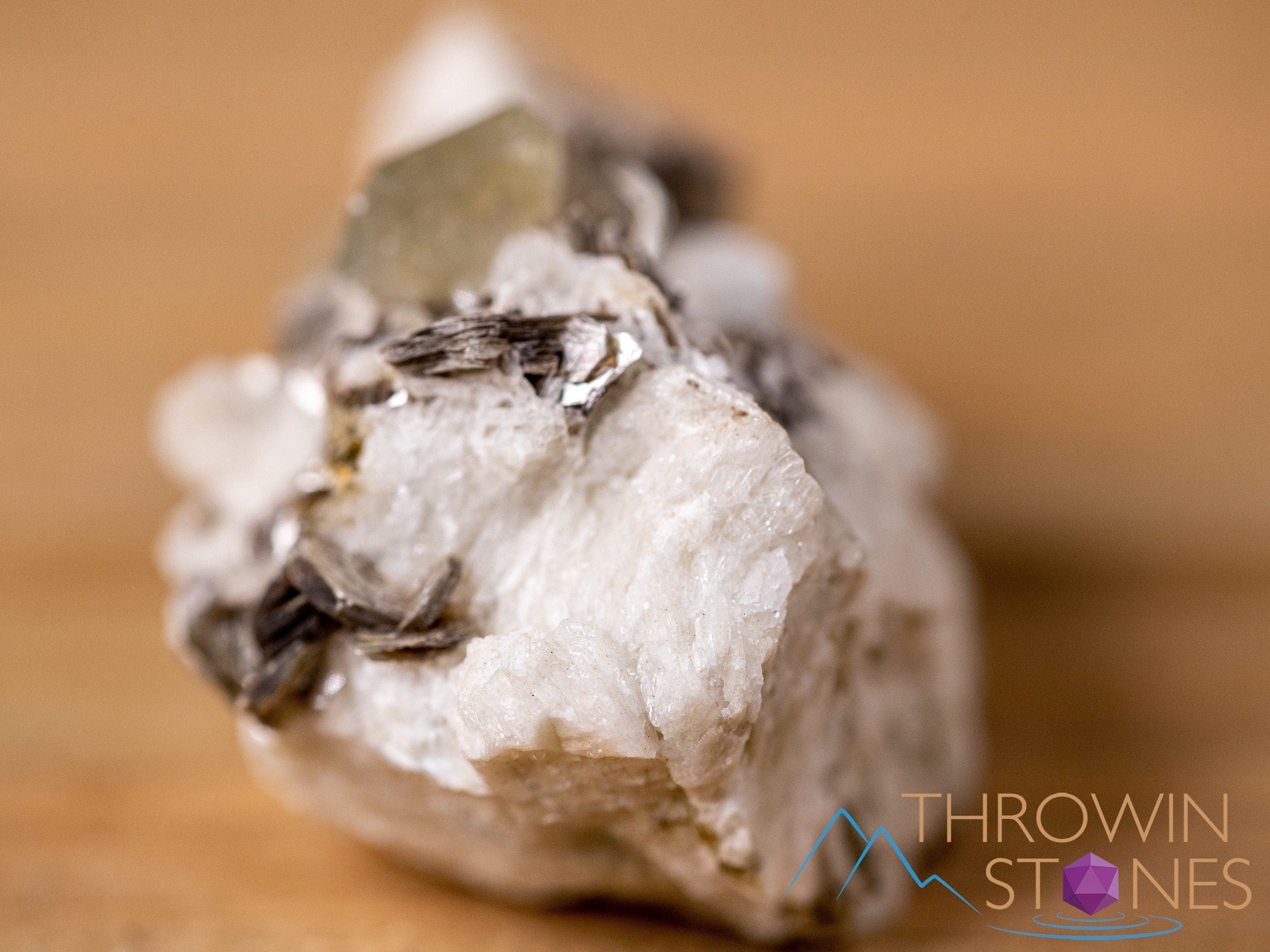 Natural Apatite on Feldspar with Muscovite Raw Crystal Cluster - Healing Stone, Housewarming Gift, Home Decor, Raw Crystals and Stones for Meditation, Reiki, and Energy Healing (Item #40678)