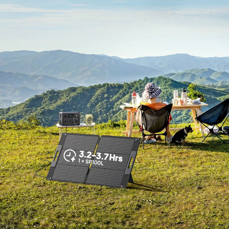 BLUETTI SP100L 100W Monocrystalline Portable Solar Panel - Lightweight Foldable Solar Charger for Camping, RV, Hiking & Outdoor Power Supply