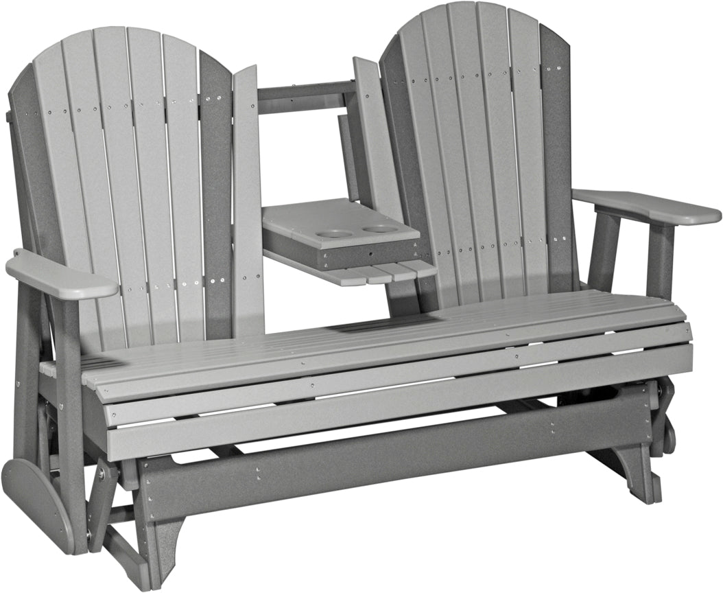 LuxCraft 5-Foot Premium Adirondack Glider Chair - Outdoor Patio Rocking Bench for Garden, Porch & Backyard Relaxation | Weather-Resistant & Comfortable Seating