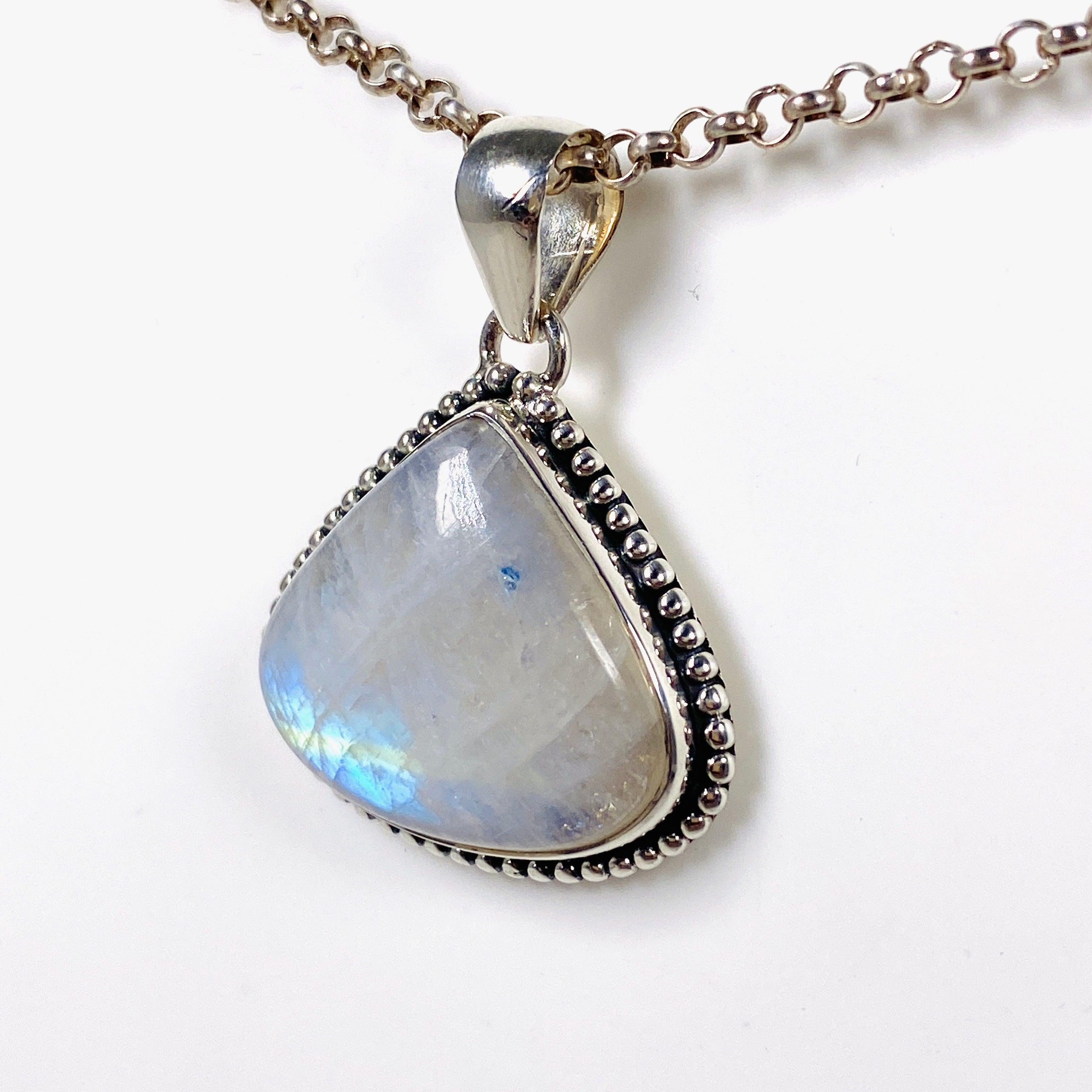 Moonstone Teardrop Pendant Necklace - Genuine Natural Gemstone Jewelry for Women - Perfect for Meditation, Yoga & Spiritual Healing | KPGJ4029