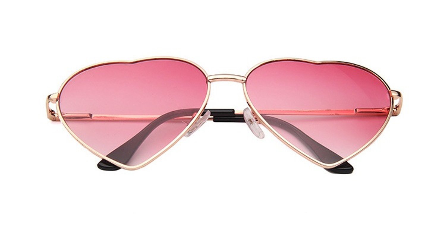 Chezi Metal Frame Heart-Shaped Sunglasses with Colorful Tinted Lenses - Fashionable UV Protection for Women, Perfect for Beach, Driving & Summer Outdoor Activities