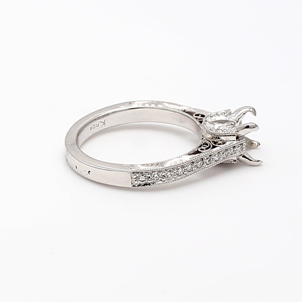 0.41 Carat Round Brilliant Marquise Diamond Engagement Ring in 14K White Gold - Perfect for Proposals, Anniversaries & Special Occasions