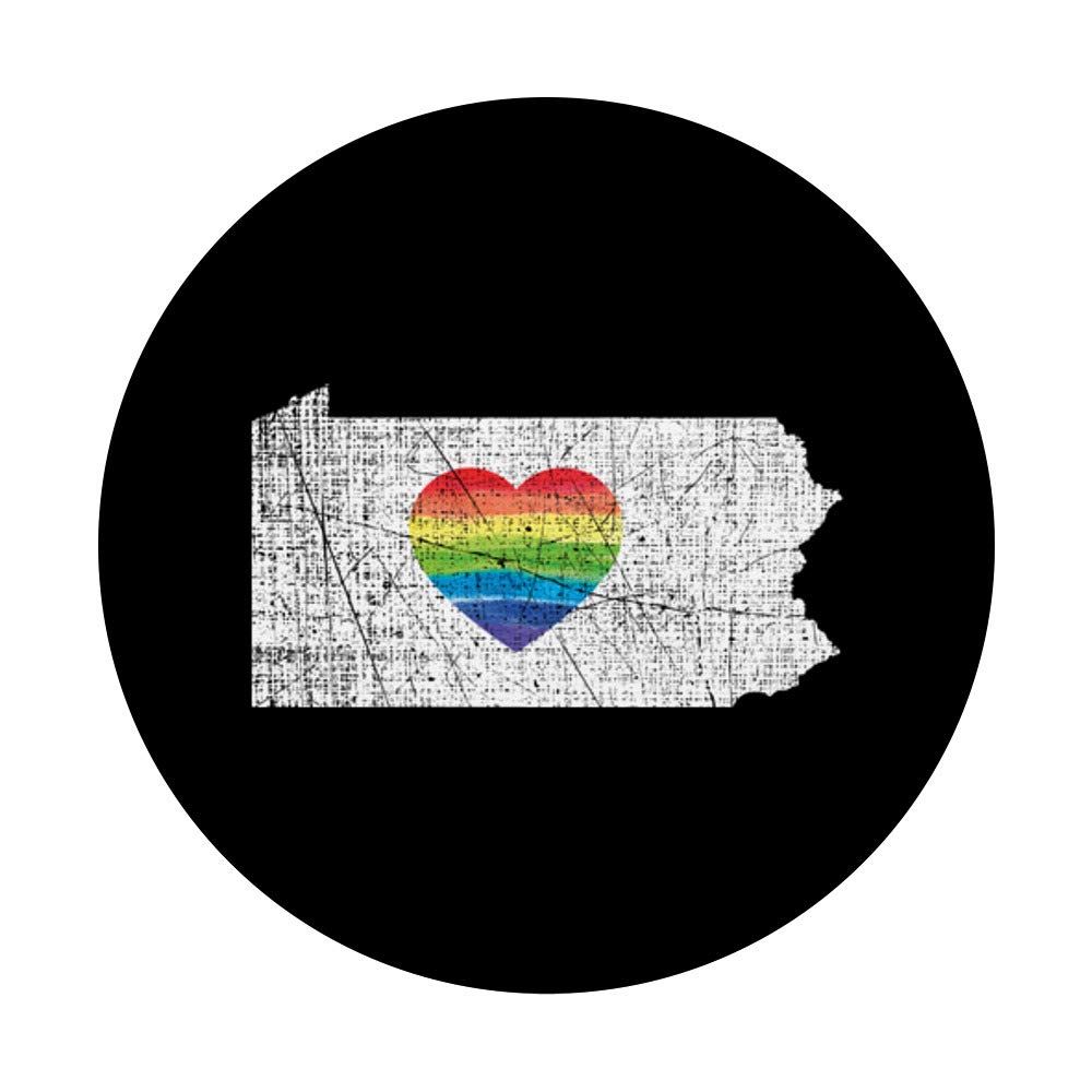 Pennsylvania Gay Pride Rainbow Heart LGBTQ+ Rights Flag - Perfect for Pride Parades, Home Decor & LGBTQ+ Support